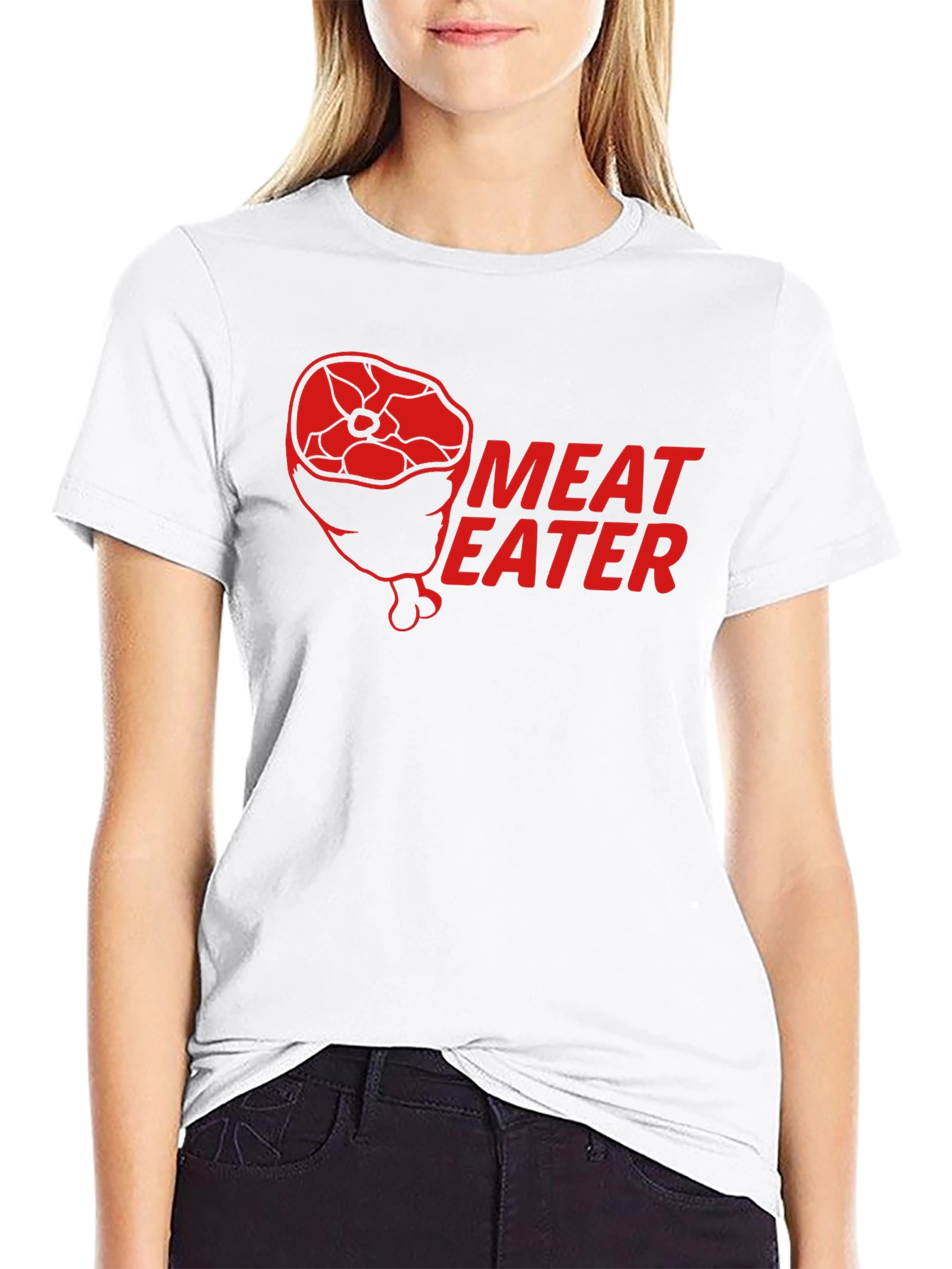 Meat Eater Graphic Print Black T-Shirt