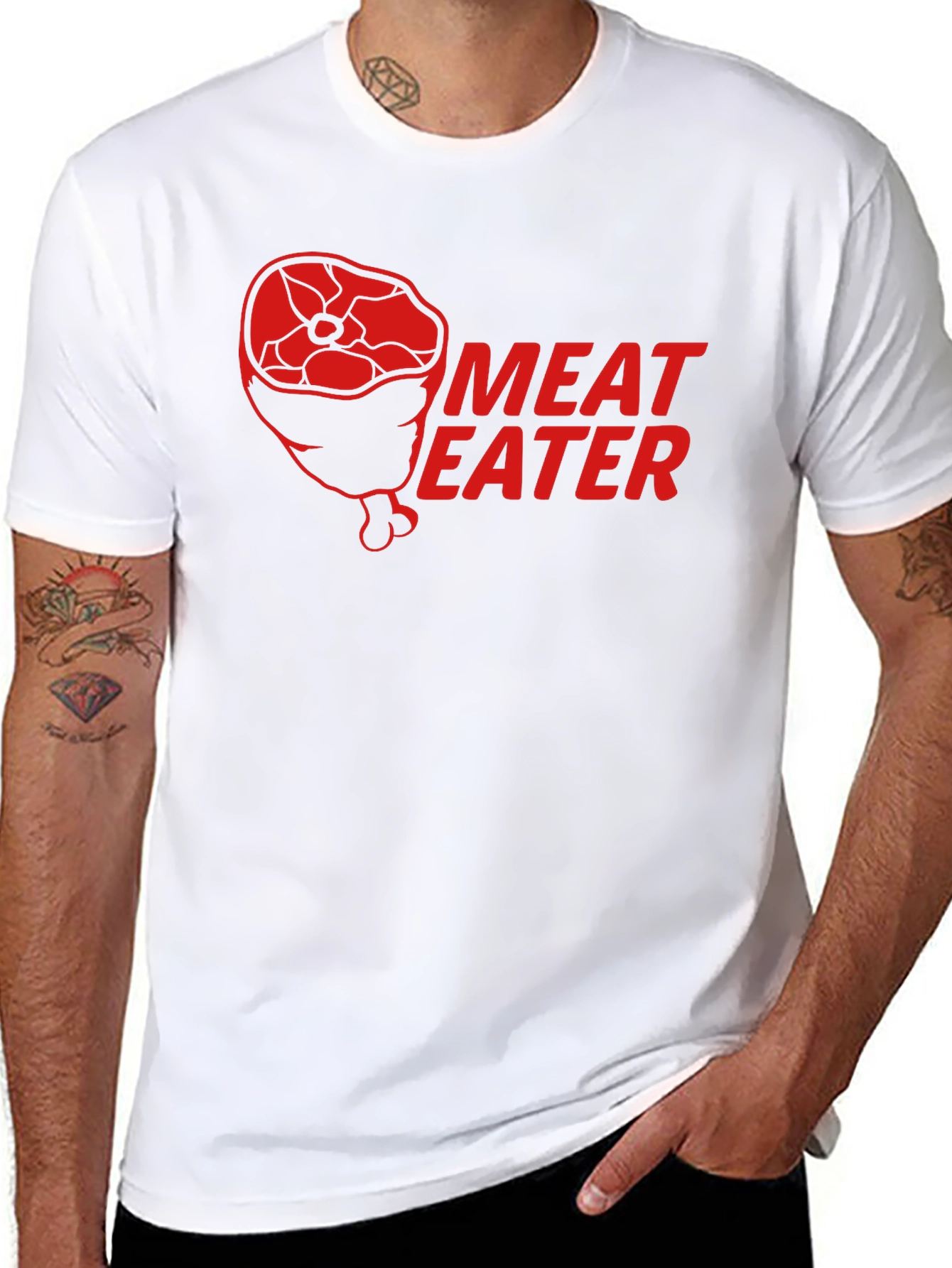 Meat Eater Graphic Print Black T-Shirt