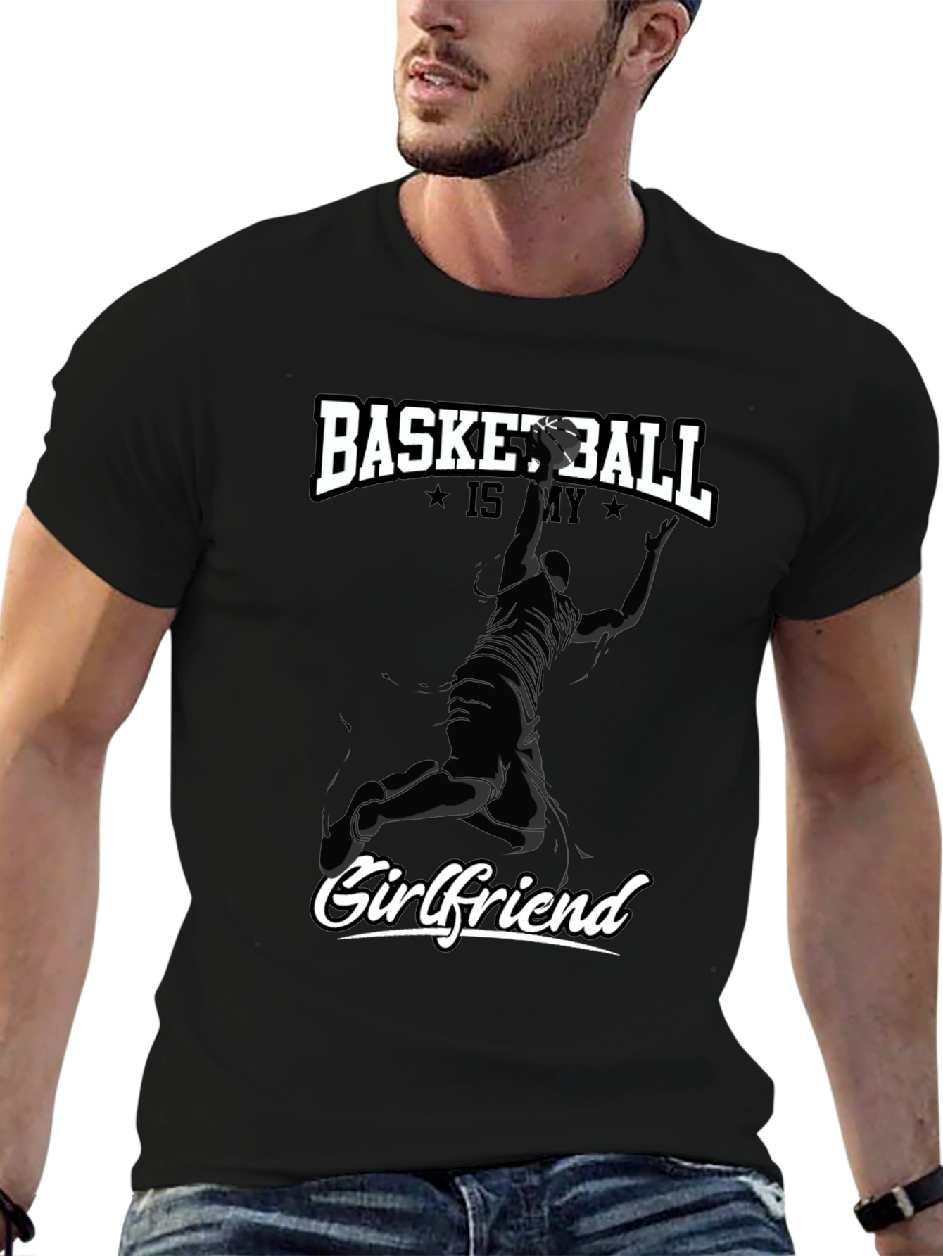Basketball Is My Girlfriend Black T-Shirt