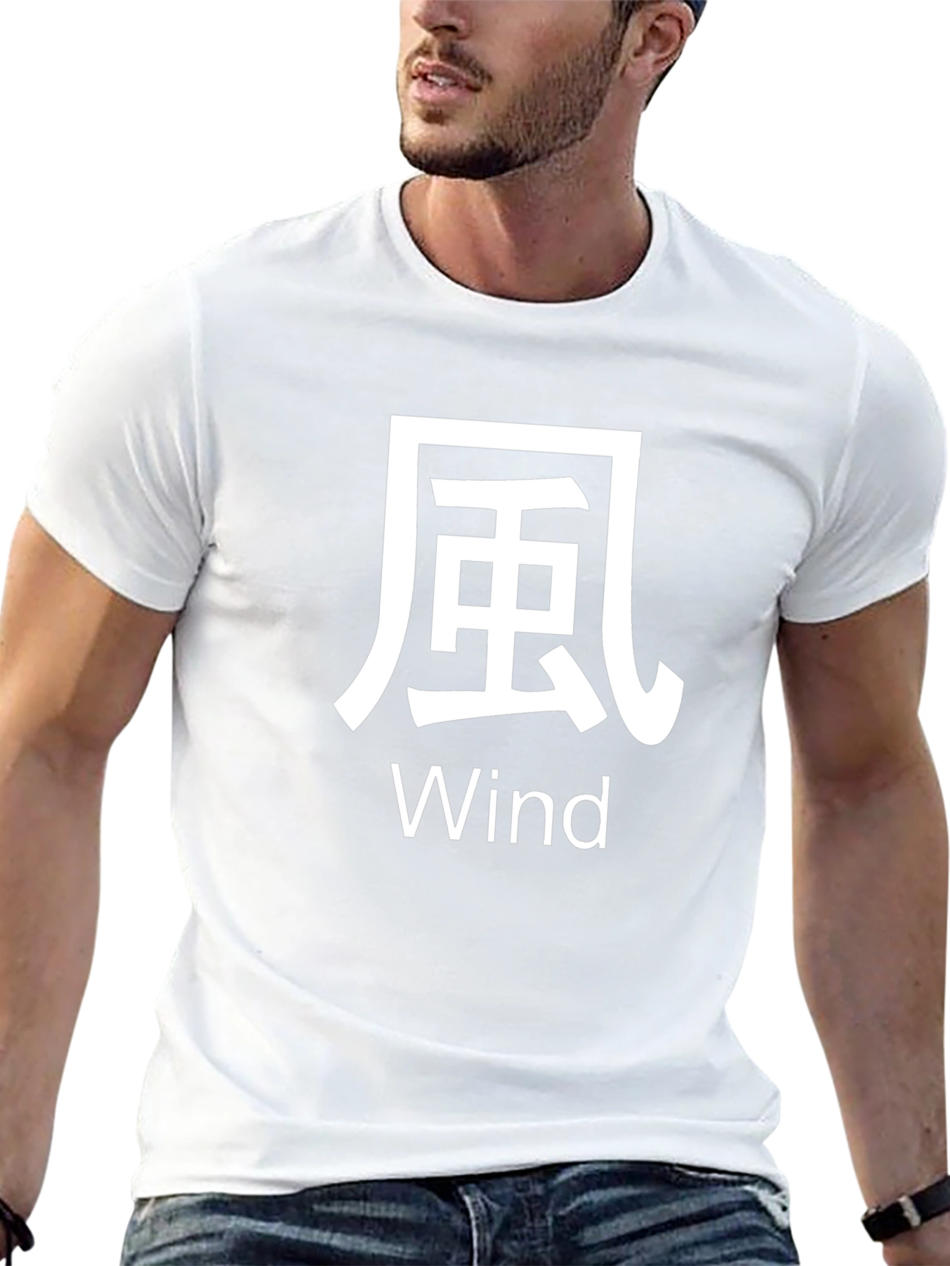 Japanese Wind Kanji Symbol T-Shirt - Black