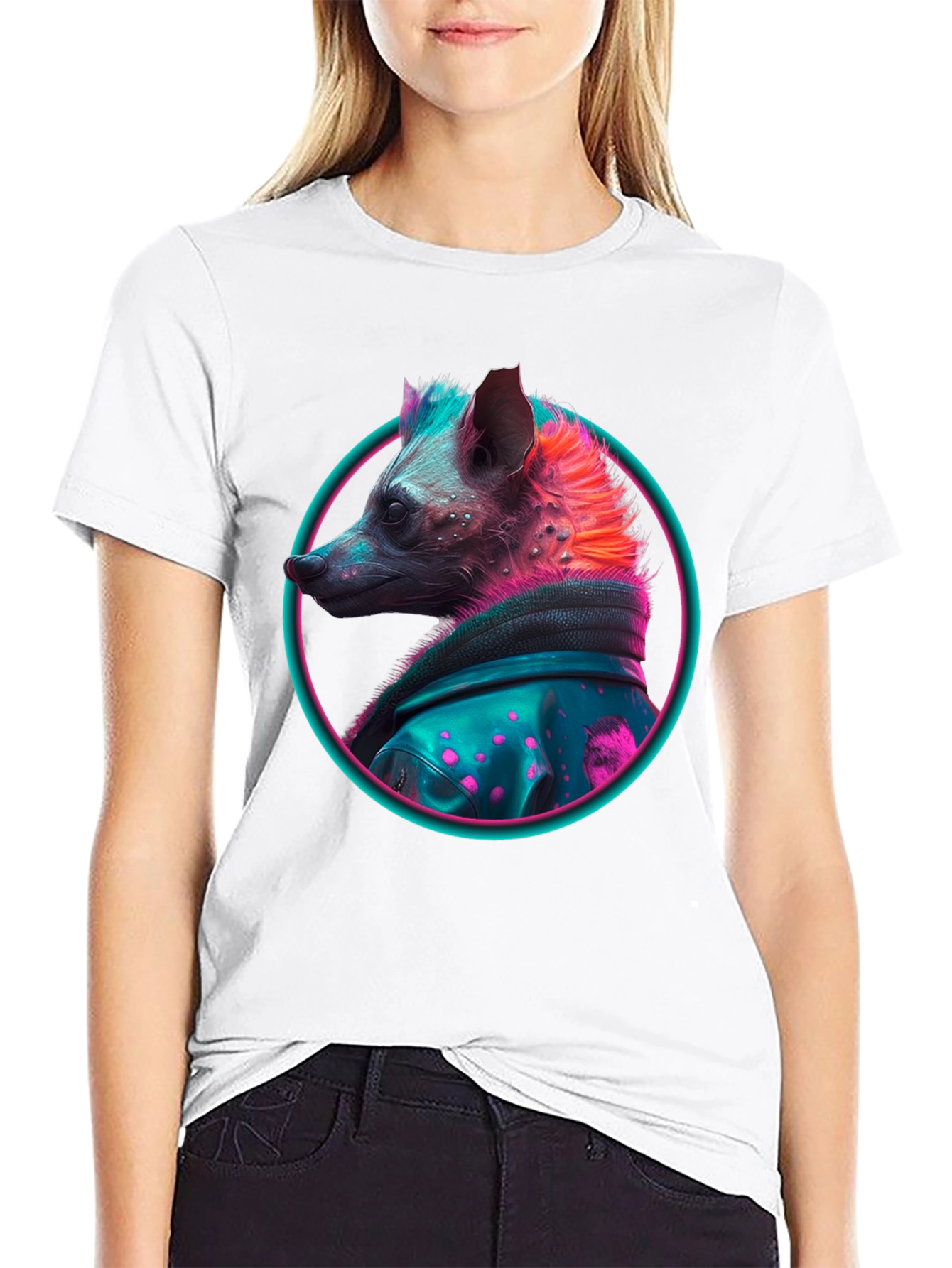 Neon Hyena T-Shirt - Cool Animal Design
