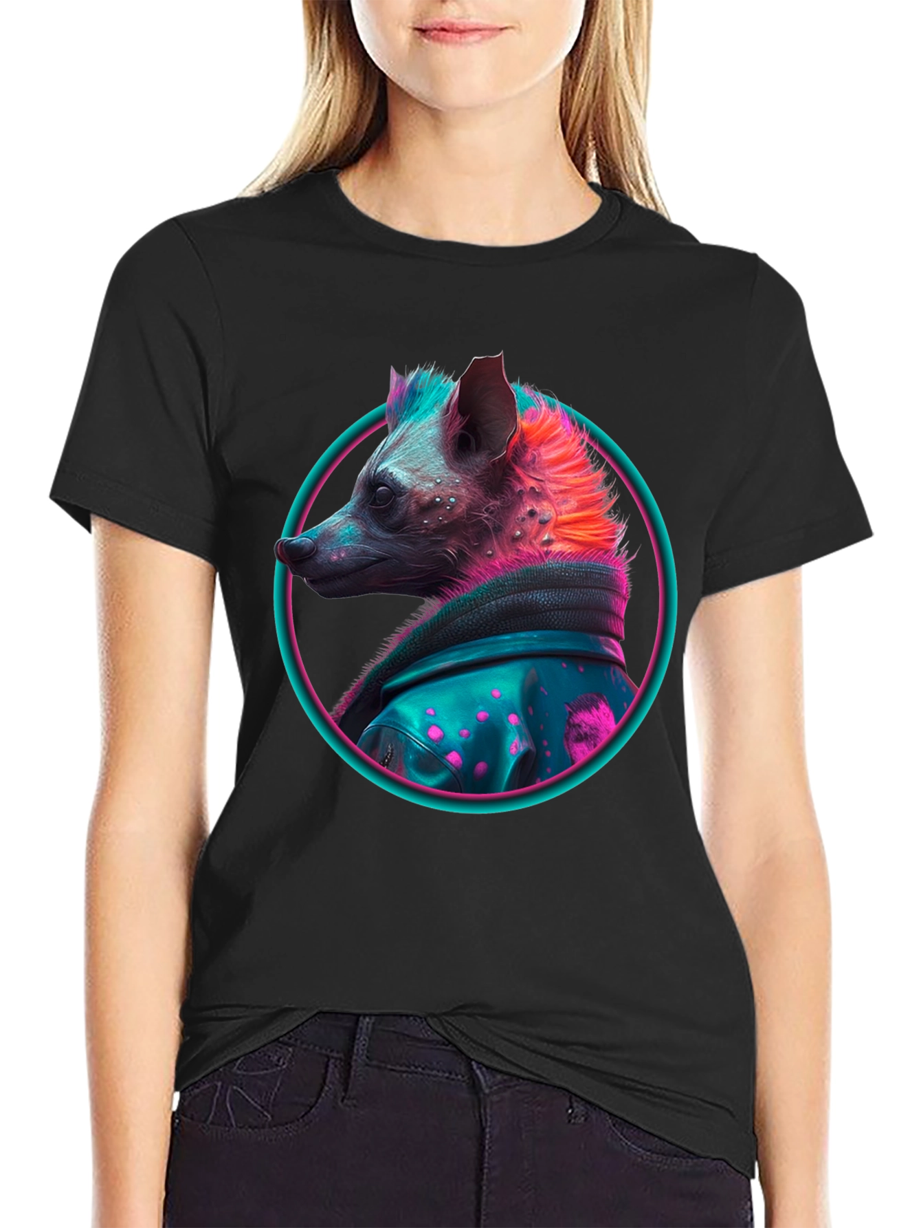 Neon Hyena T-Shirt - Cool Animal Design