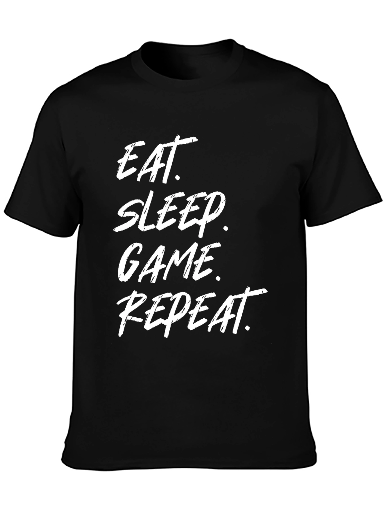 Eat Sleep Game Repeat Black Graphic T-Shirt