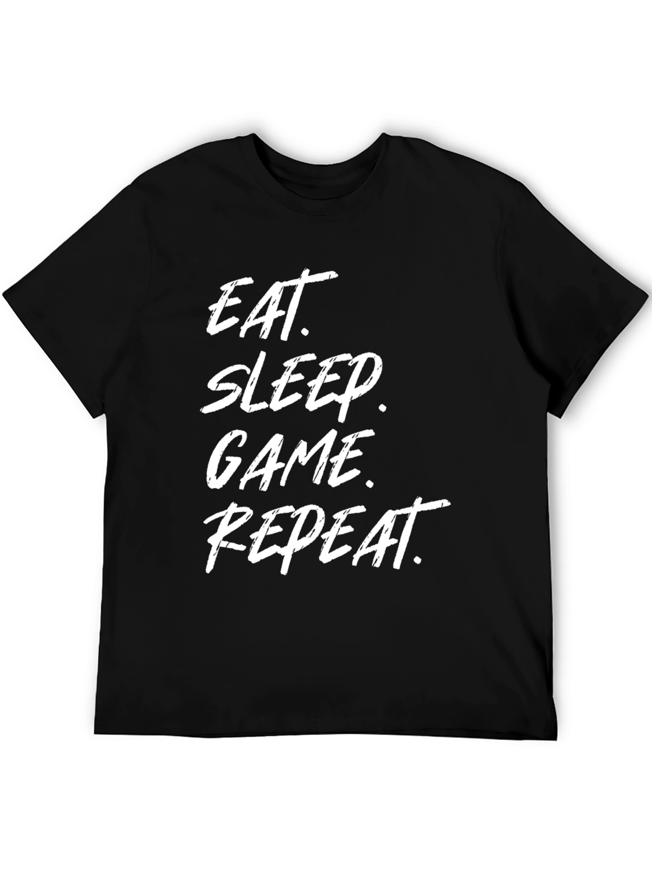 Eat Sleep Game Repeat Black Graphic T-Shirt