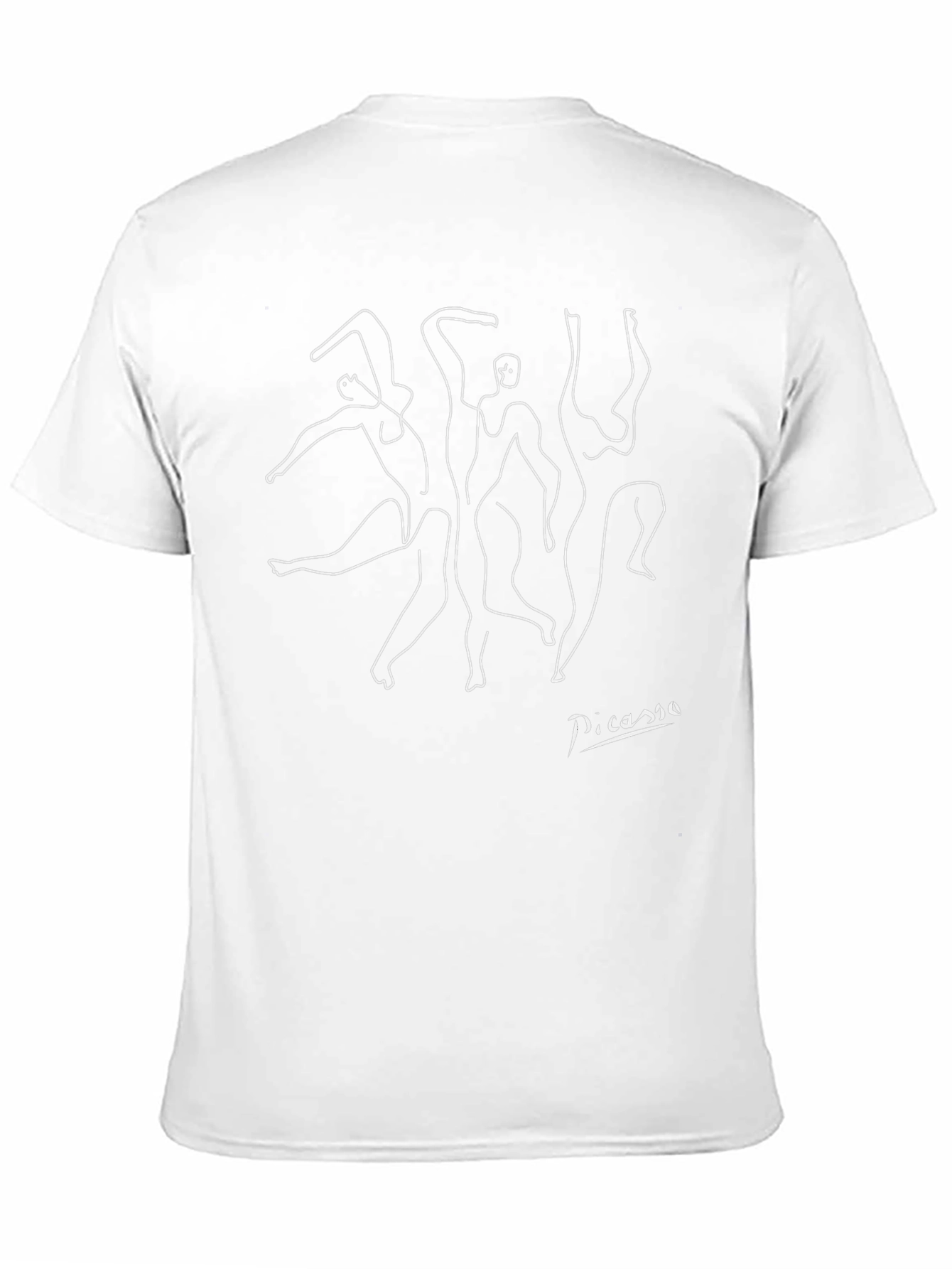 Picasso Dance Line Art Black T-Shirt