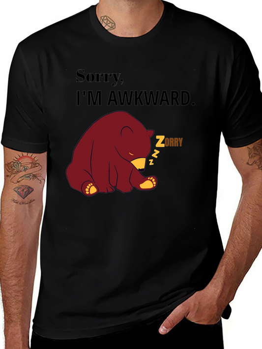 Awkward Bear Graphic Tee - Soft Cotton Blend