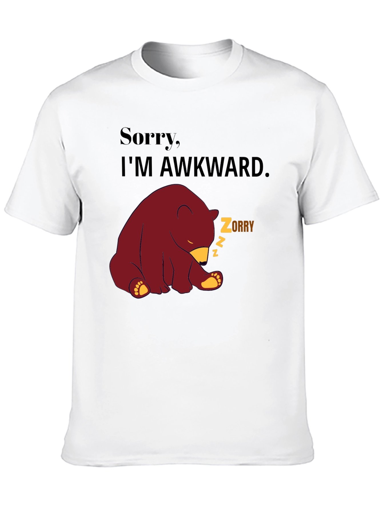 Awkward Bear Graphic Tee - Soft Cotton Blend
