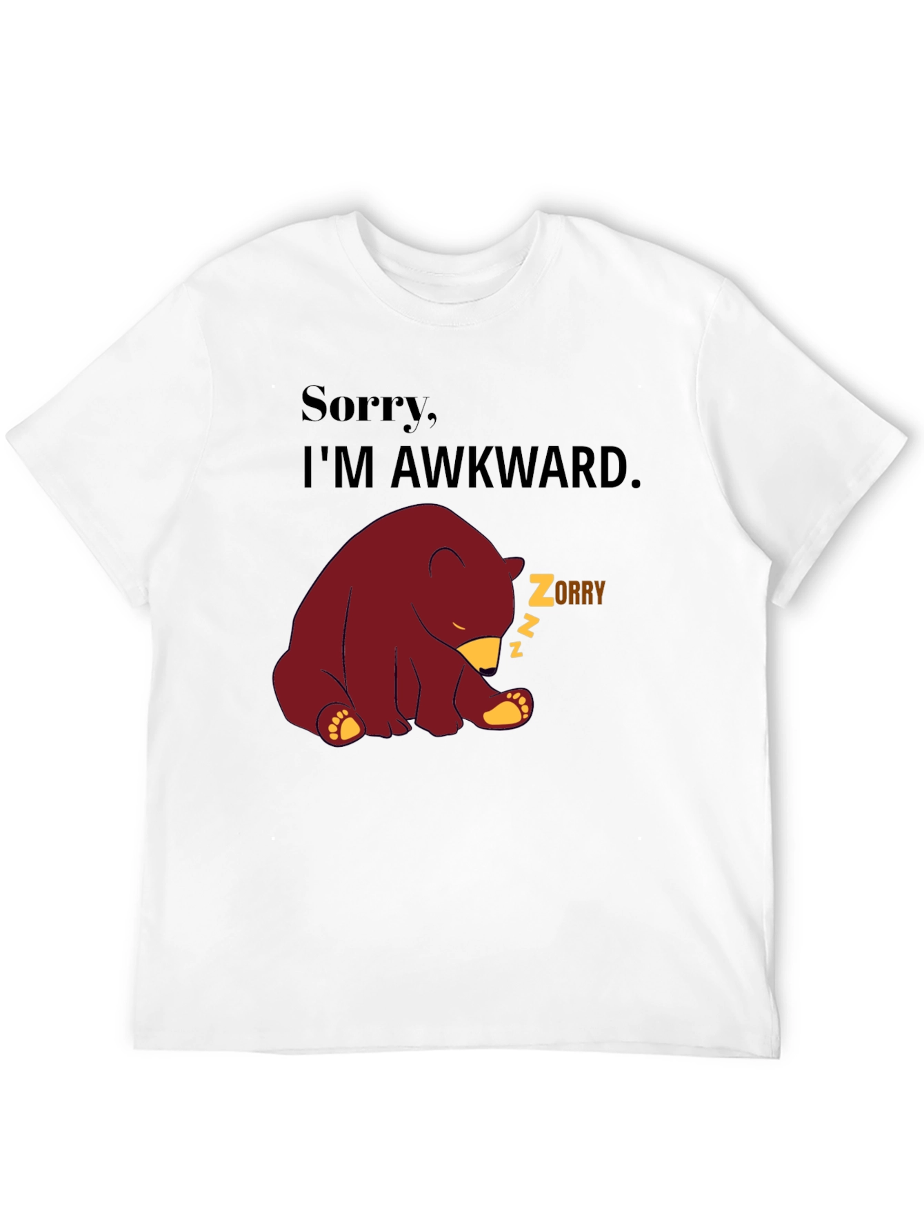 Awkward Bear Graphic Tee - Soft Cotton Blend