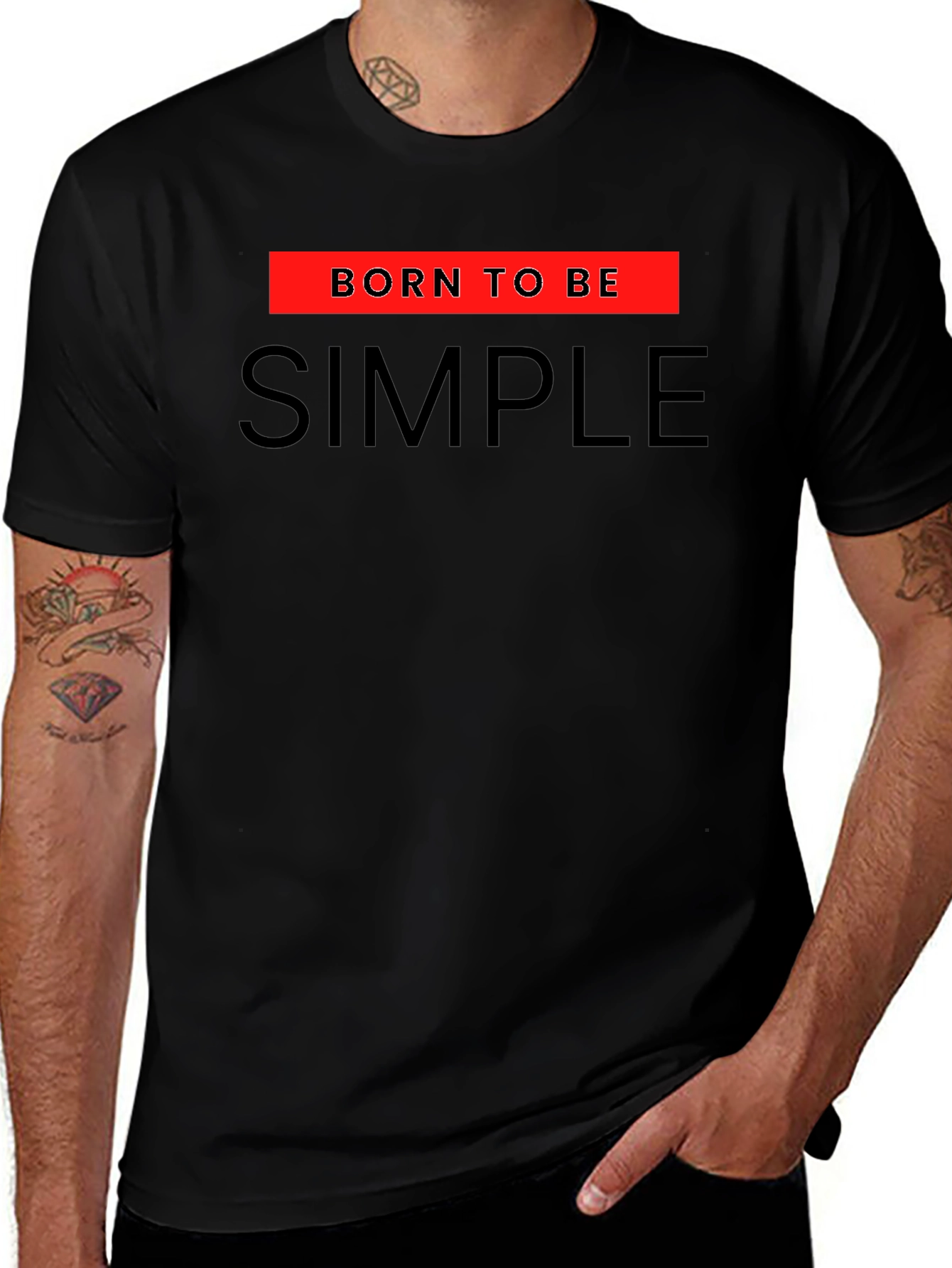Born to be Simple Black Graphic Tee
