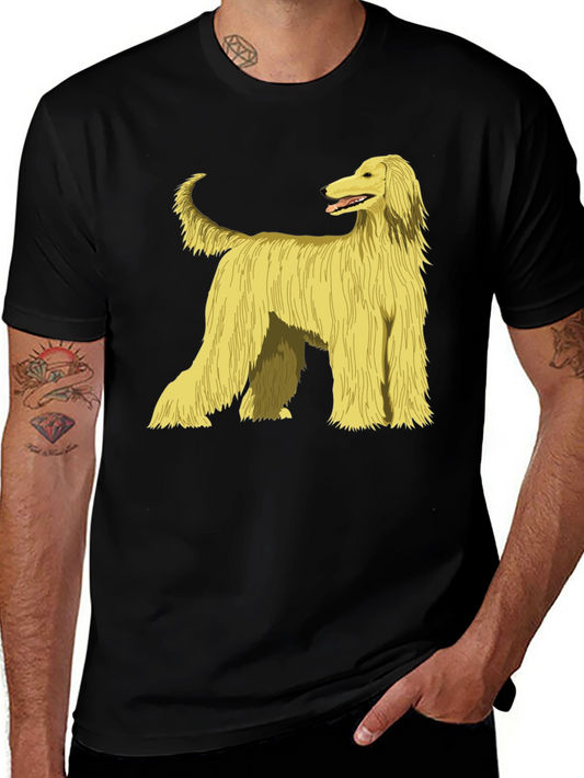 Afghan Hound Dog Graphic Print T-Shirt