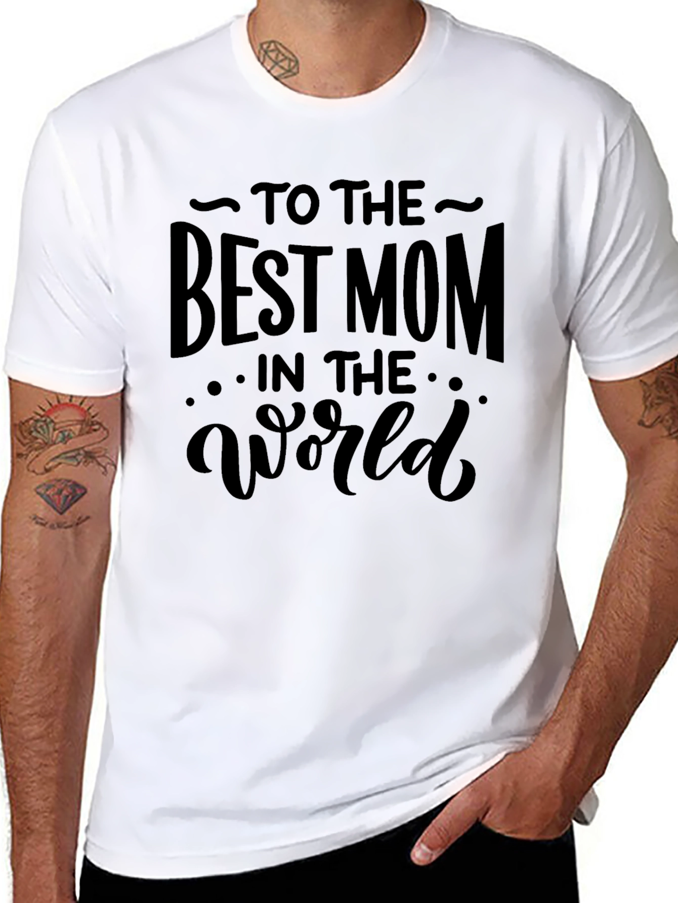 Best Mom in the World Black Graphic Tee