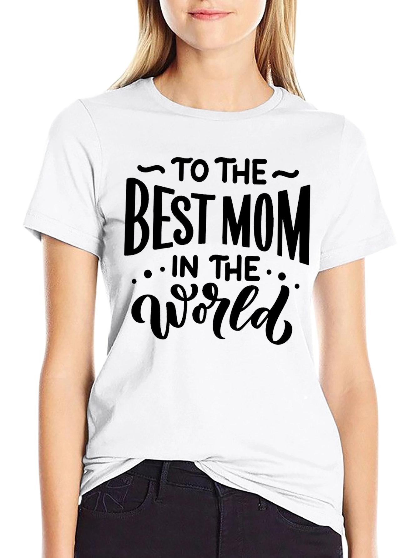 Best Mom in the World Black Graphic Tee