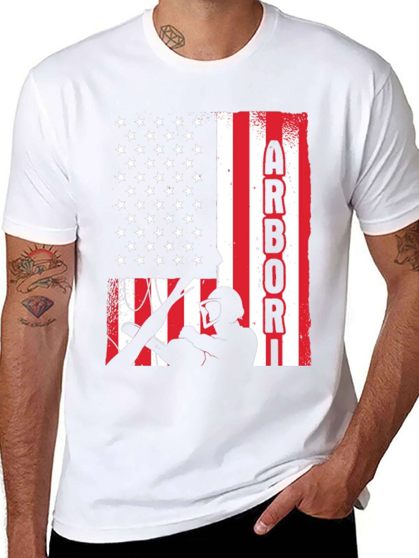 Arbori Flag Graphic Tee - Black Cotton Blend