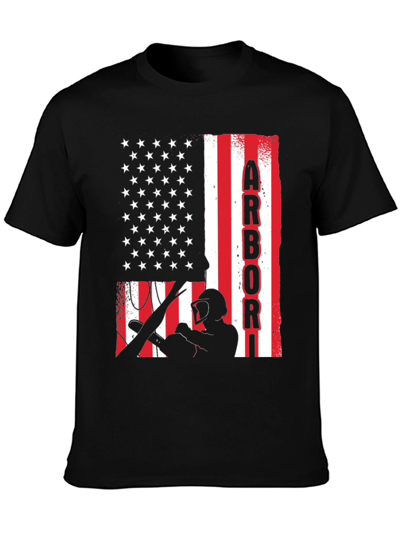 Arbori Flag Graphic Tee - Black Cotton Blend