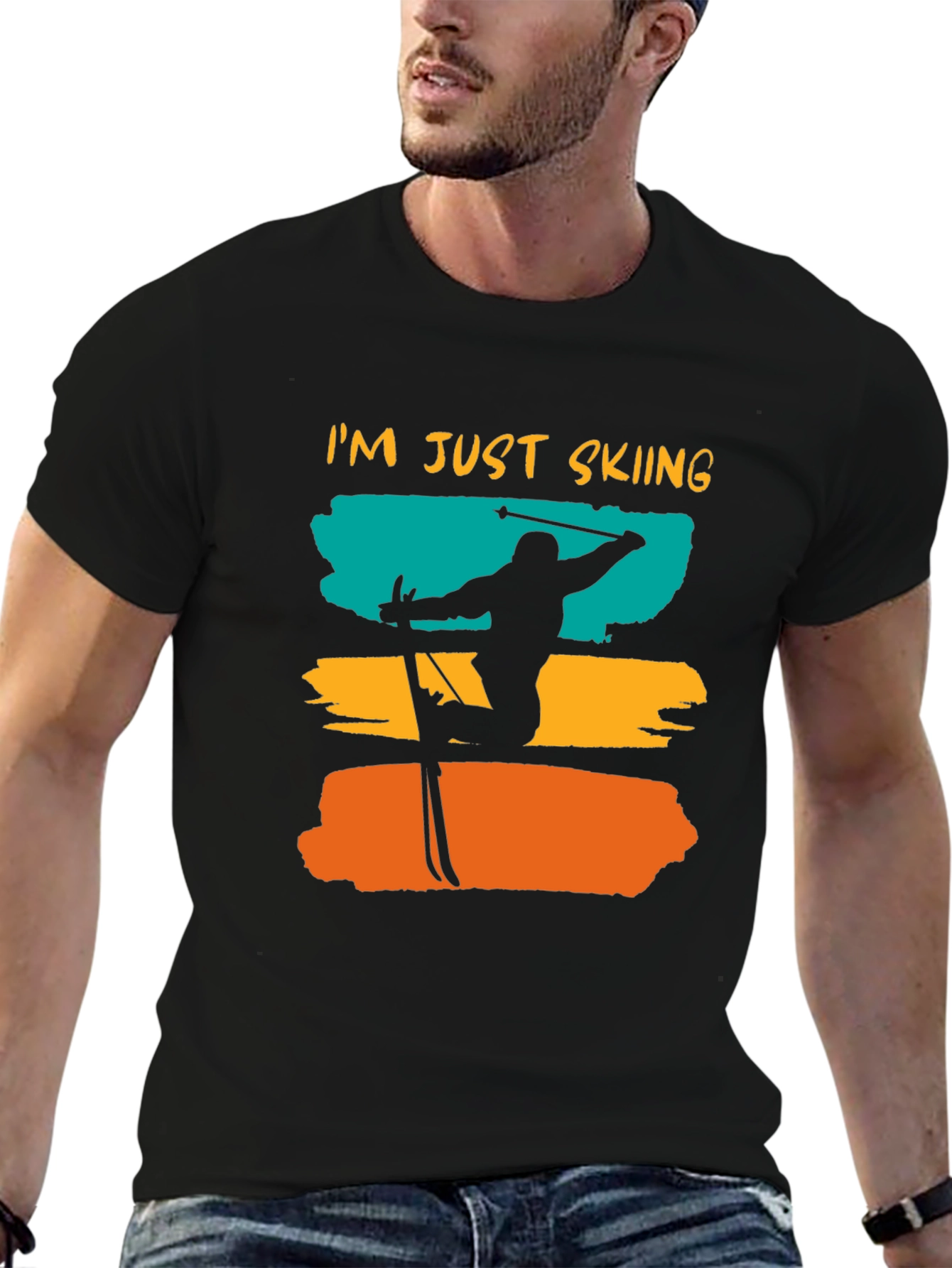 Im Just Skiing T-Shirt - Unique Design Casual Wear