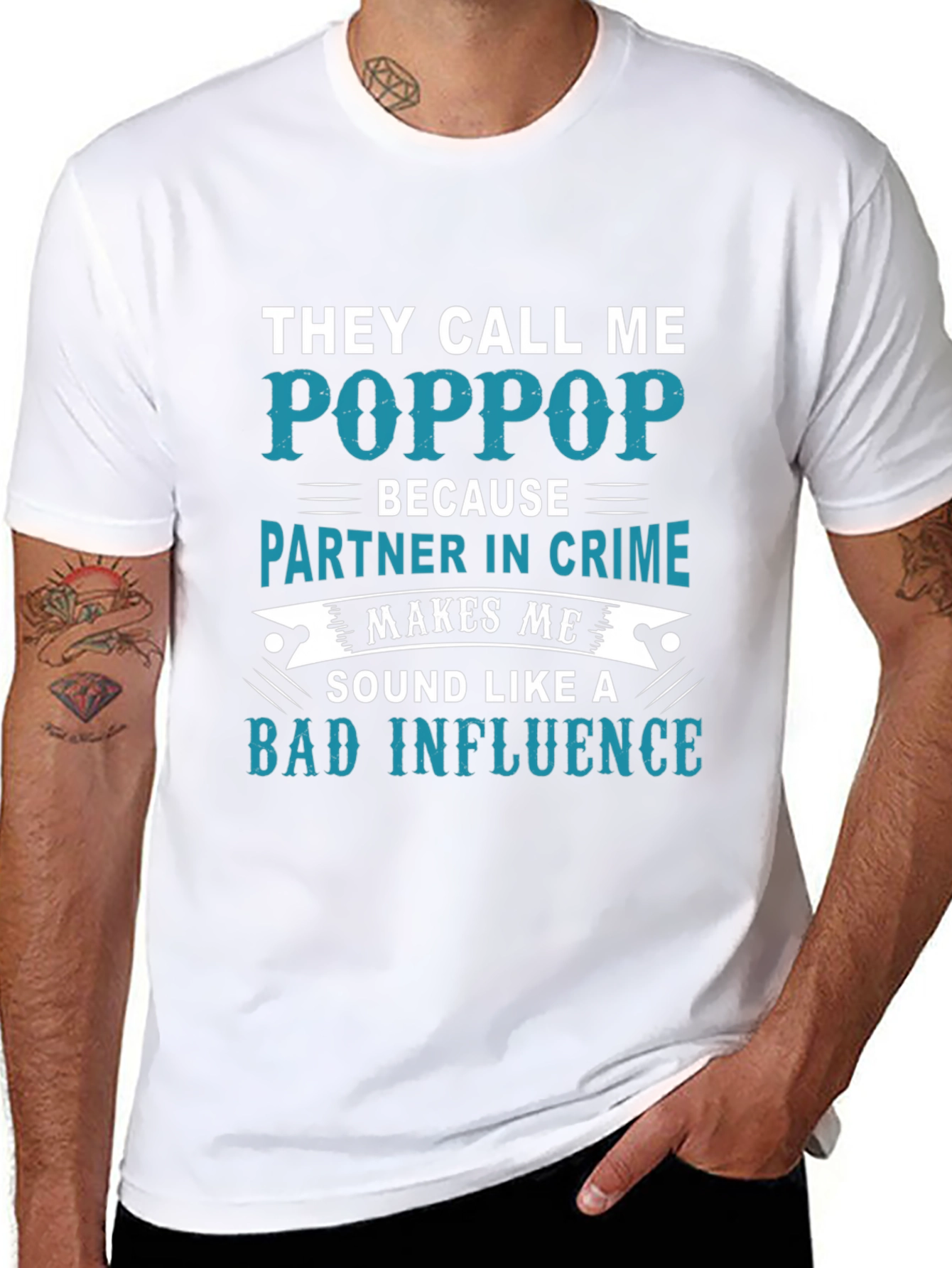PopPop Partner in Crime T-Shirt - Funny Grandfather Tee