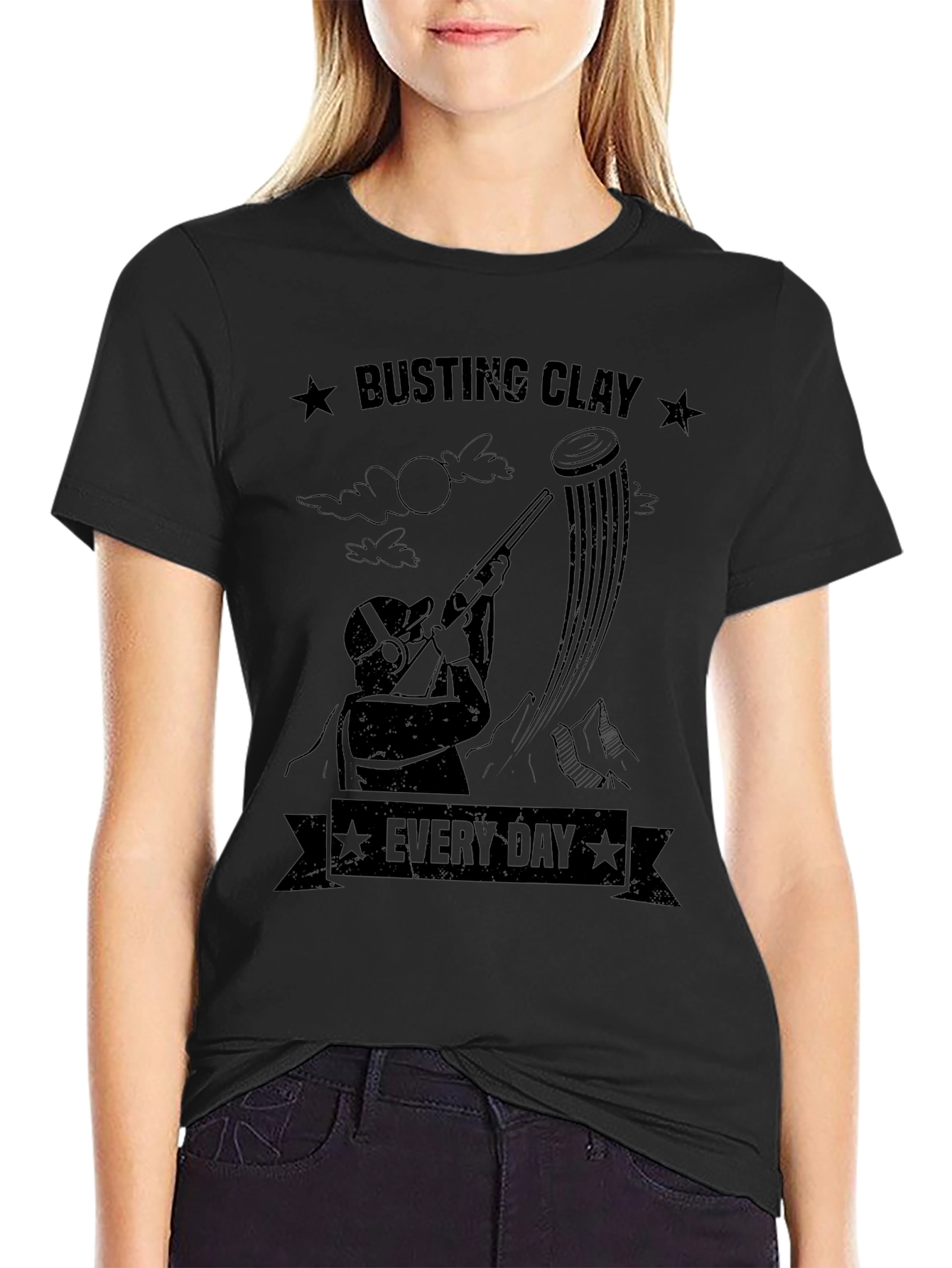 Busting Clay Every Day Graphic Tee - Black