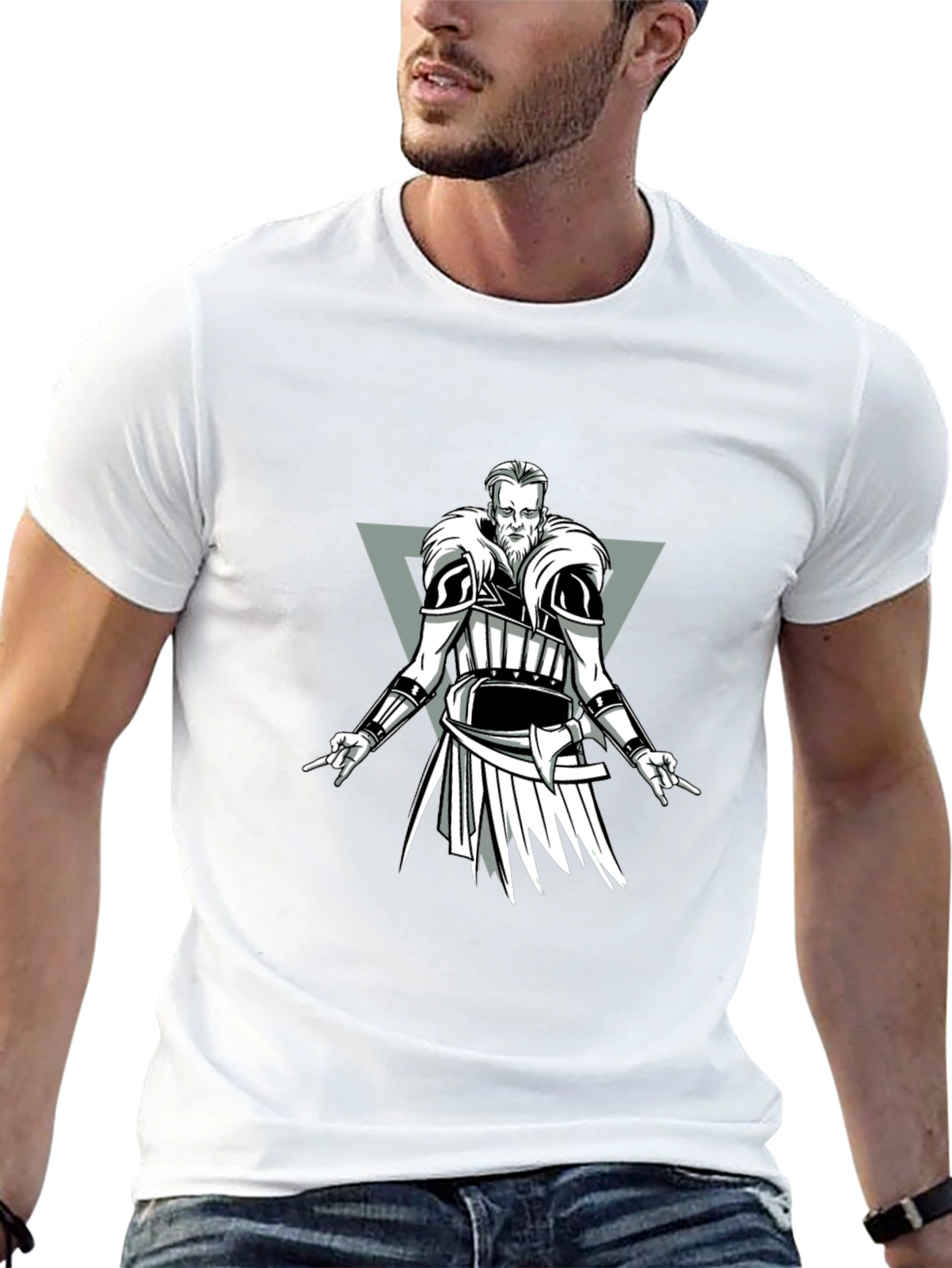Viking Warrior Graphic Black T-Shirt