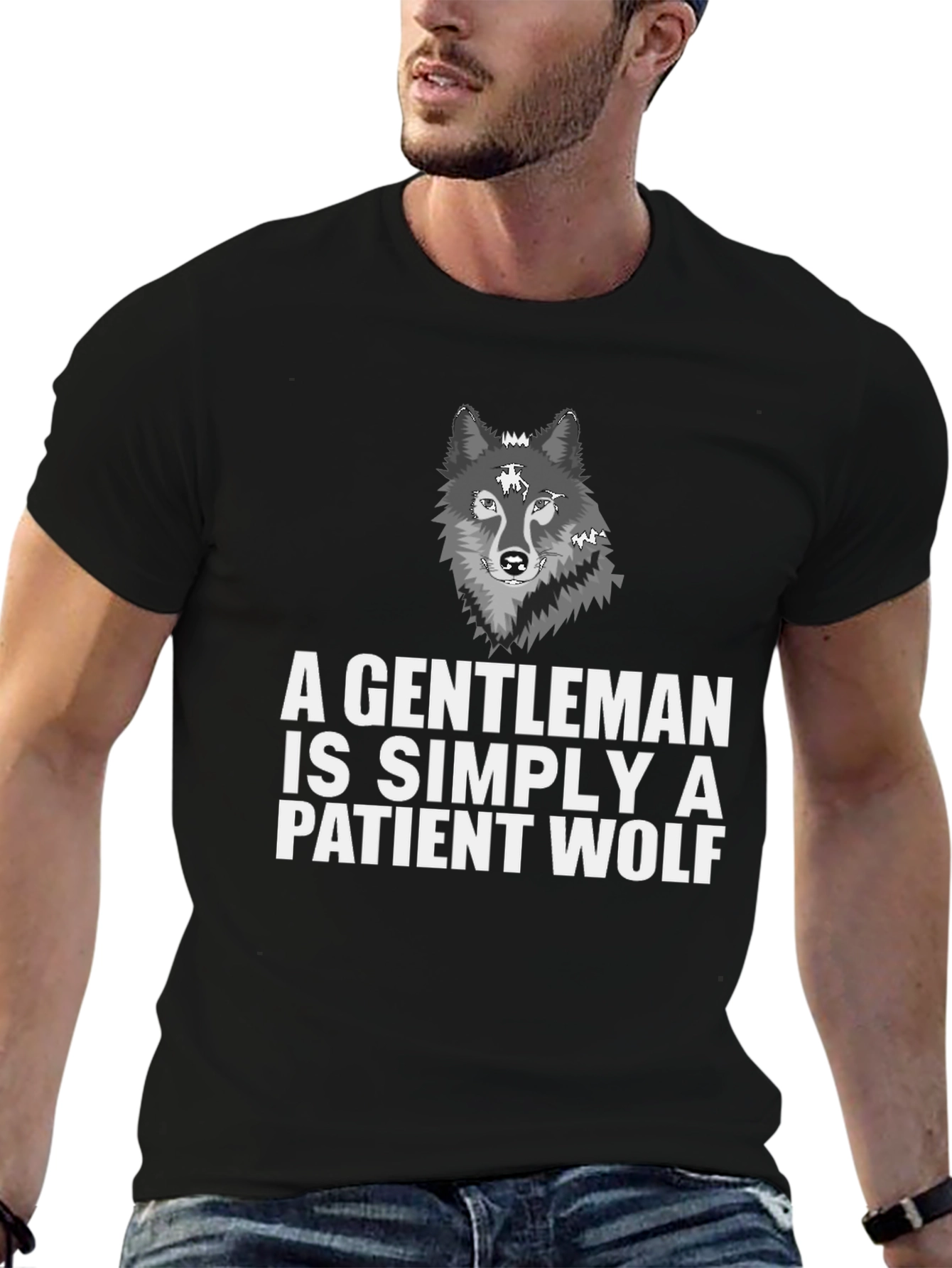 Gentleman Wolf Graphic Tee - Patient Wolf T-Shirt