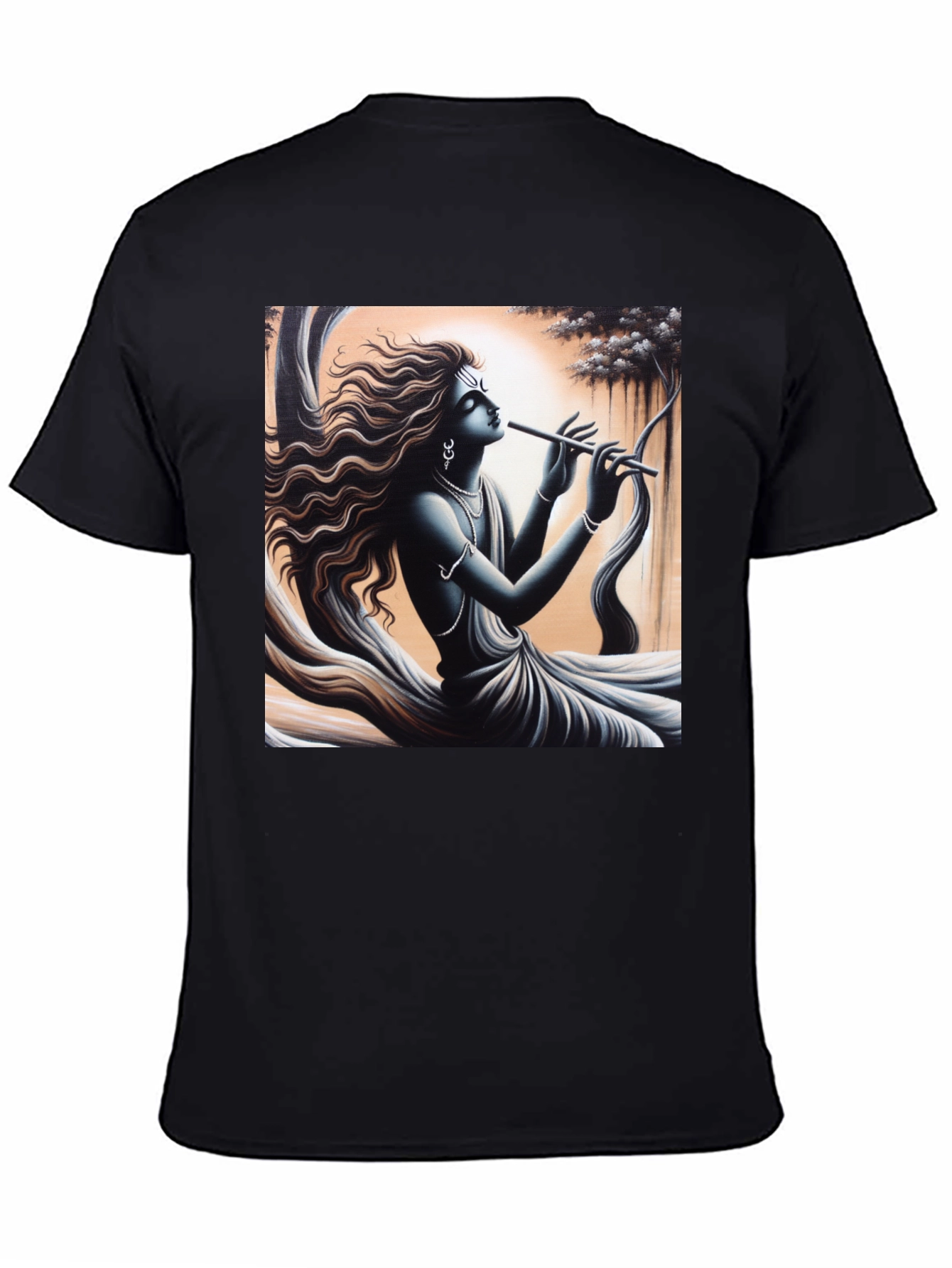 Krishna Flute Graphic Tee - Black
