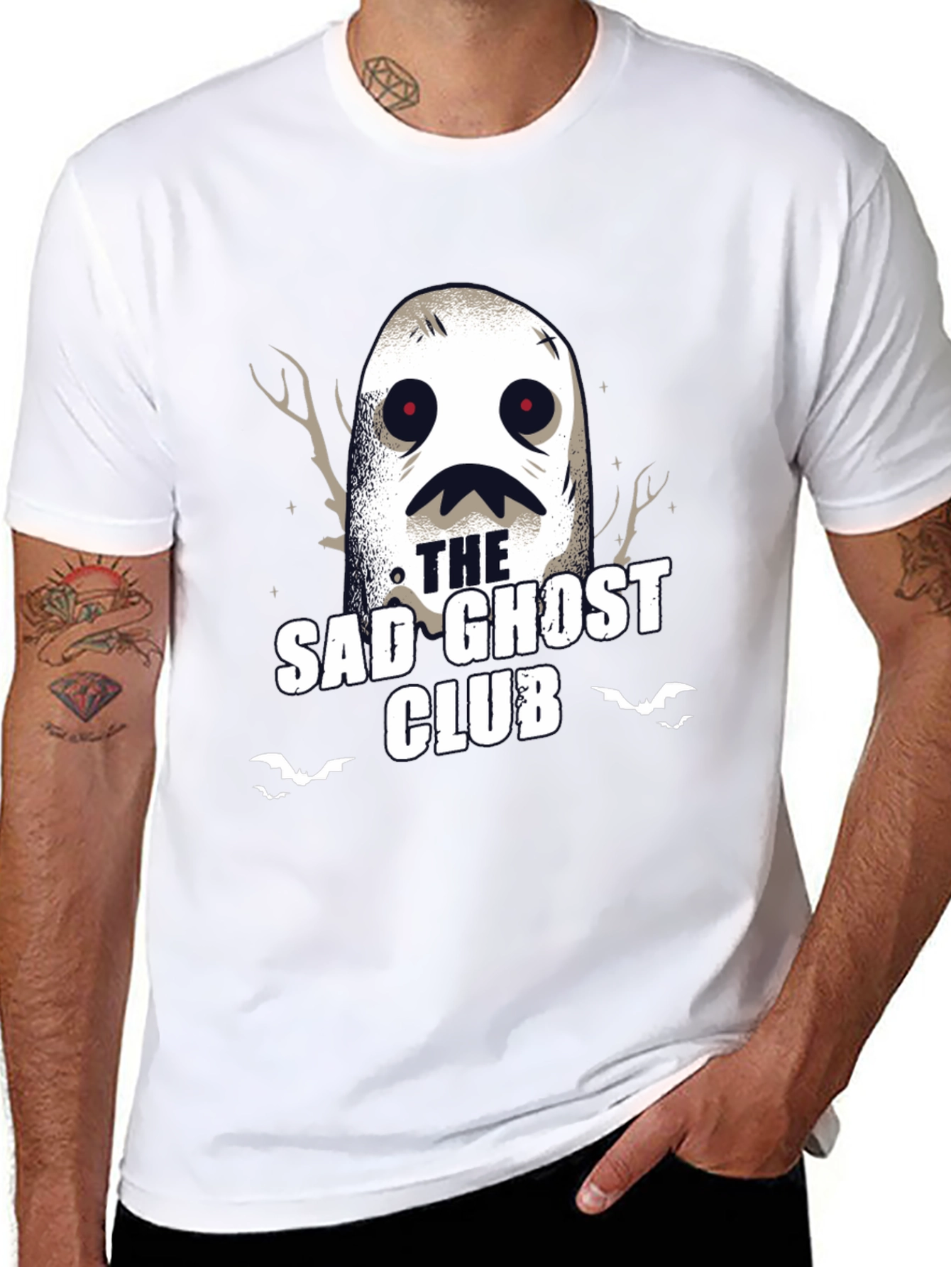 Sad Ghost Club Graphic Tee - Stylish Spooky T-Shirt