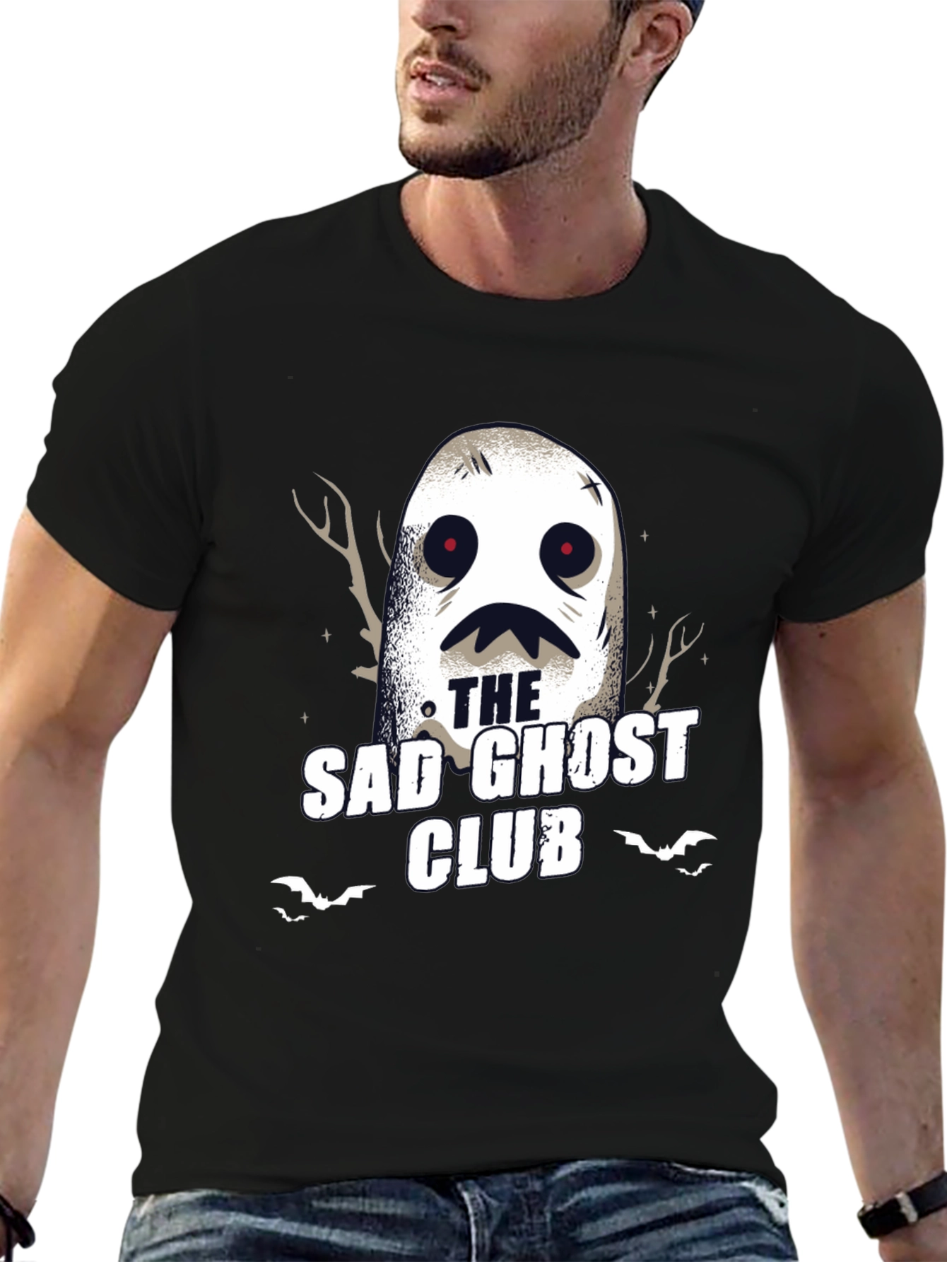 Sad Ghost Club Graphic Tee - Stylish Spooky T-Shirt