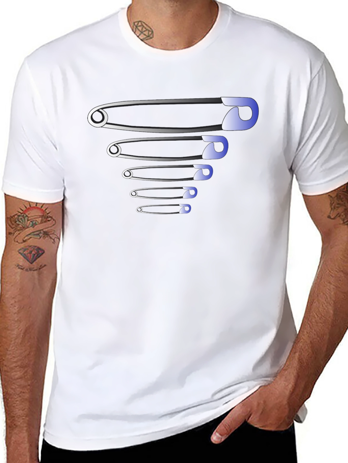 Safety Pins Graphic Tee - Stylish Design