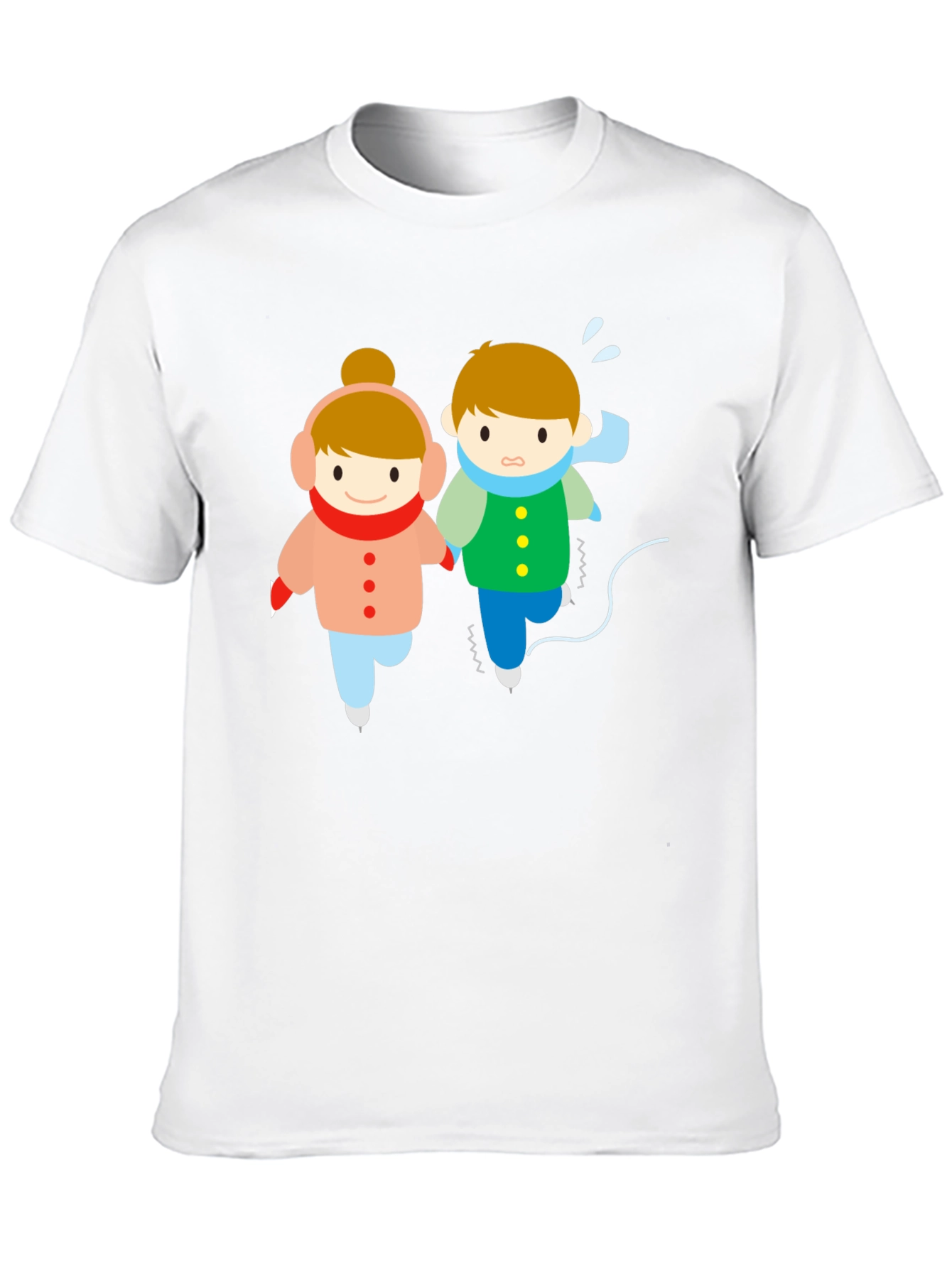 Cute Cartoon Ice Skating T-Shirt