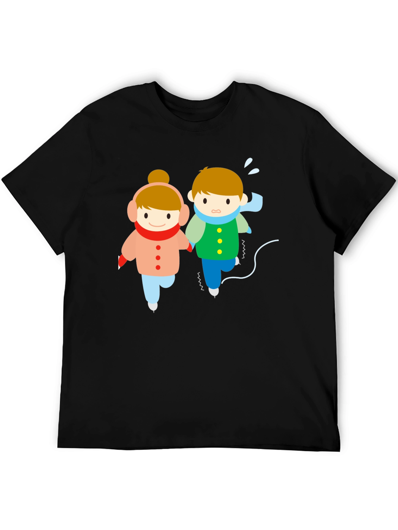 Cute Cartoon Ice Skating T-Shirt