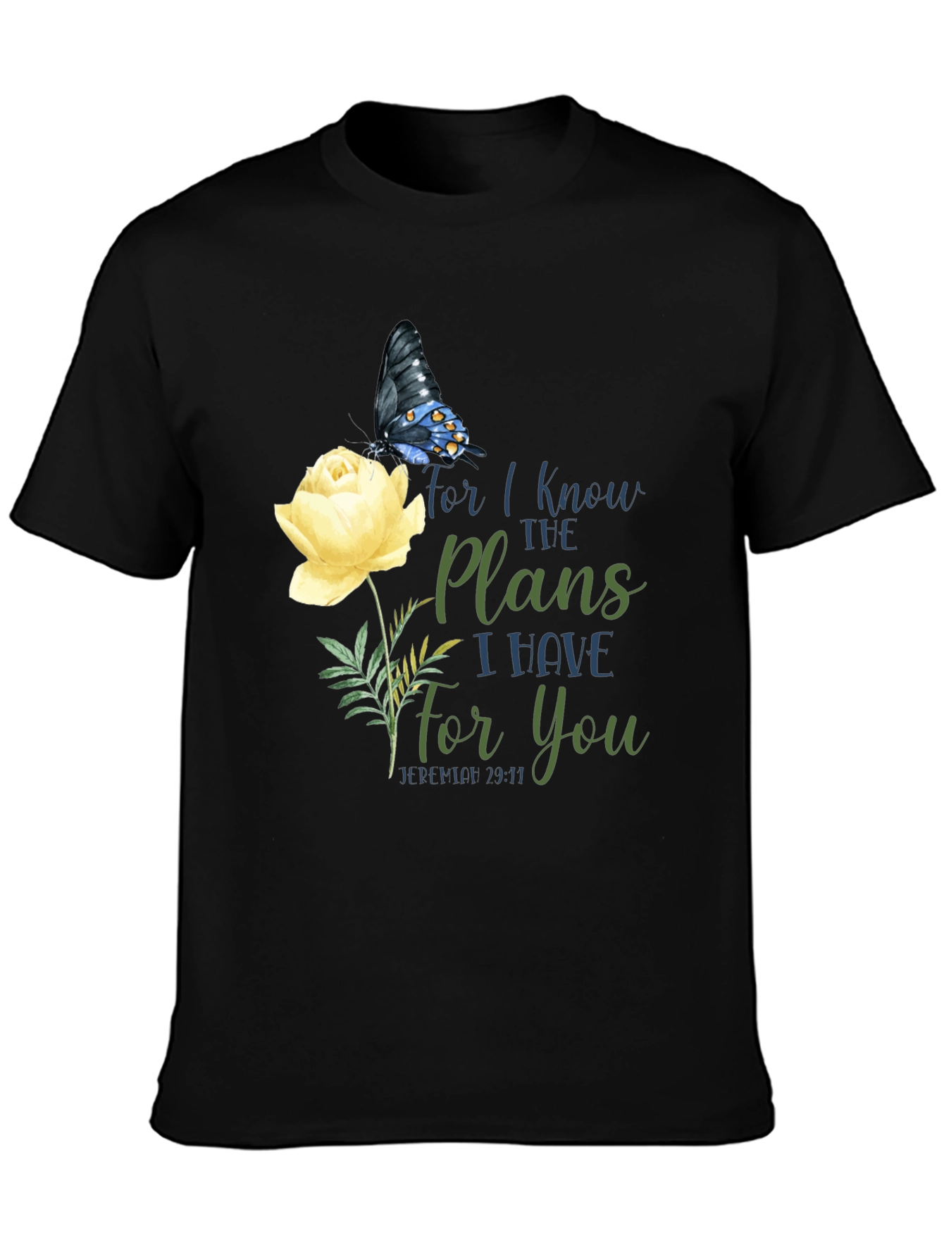 Faith-Inspired T-Shirt: Butterfly & Floral Design
