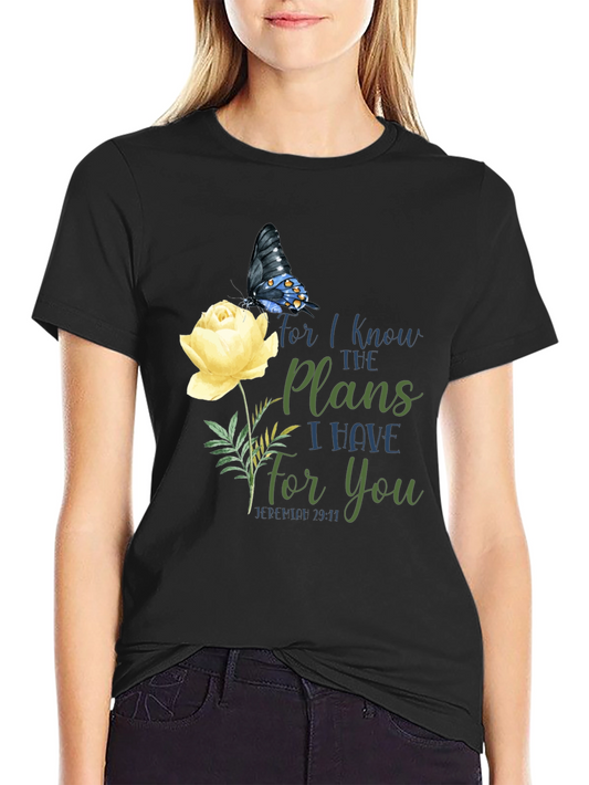 Faith-Inspired T-Shirt: Butterfly & Floral Design