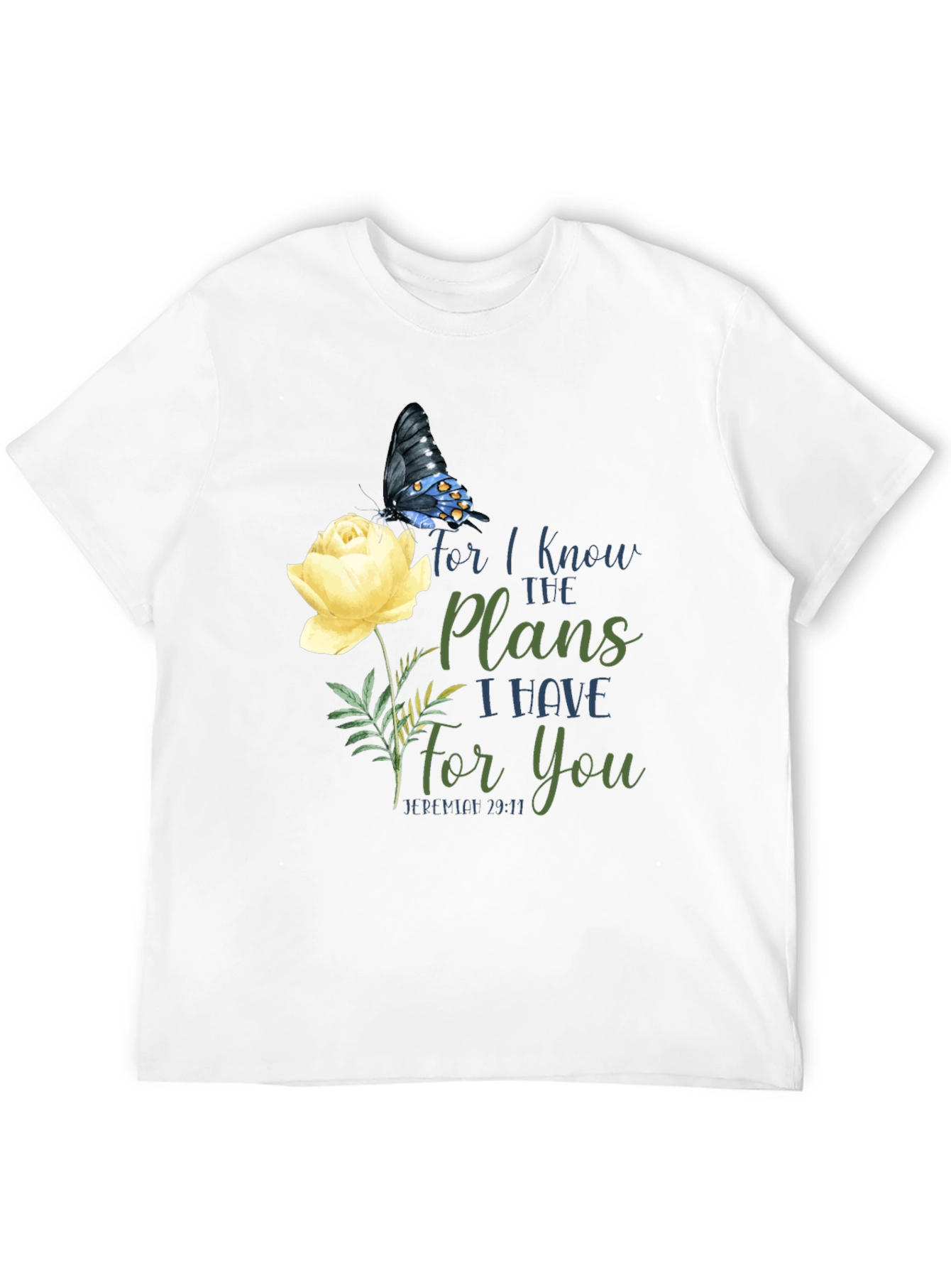 Faith-Inspired T-Shirt: Butterfly & Floral Design