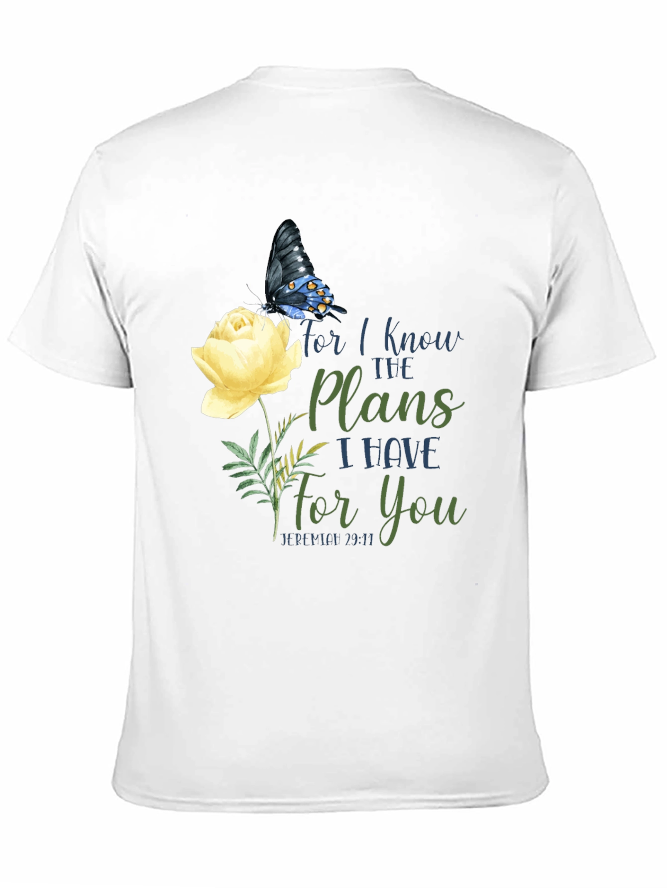 Faith-Inspired T-Shirt: Butterfly & Floral Design