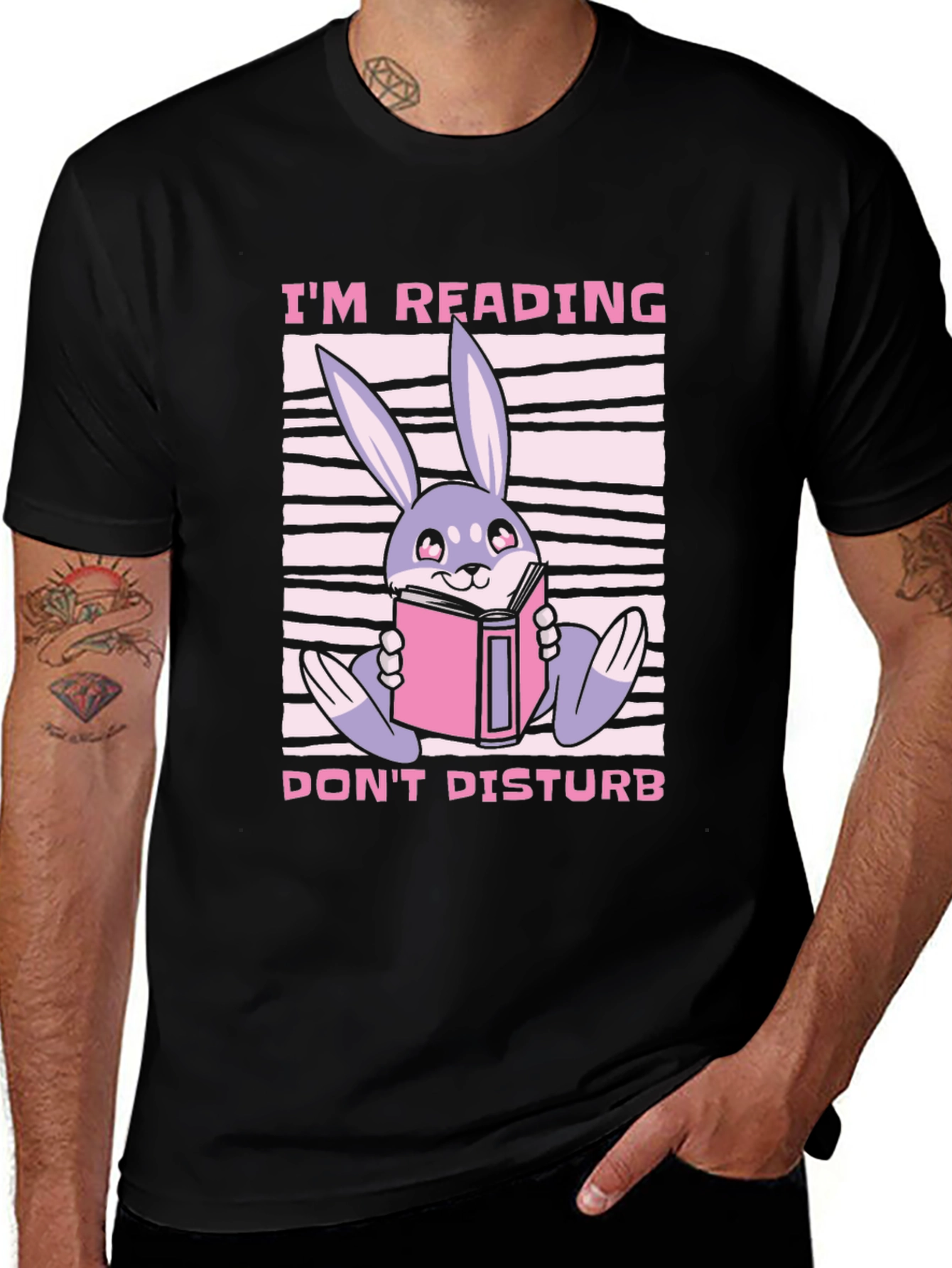 Reading Bunny Graphic T-Shirt - Dont Disturb