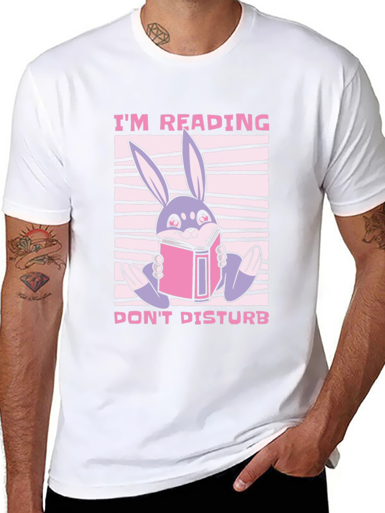 Reading Bunny Graphic T-Shirt - Dont Disturb
