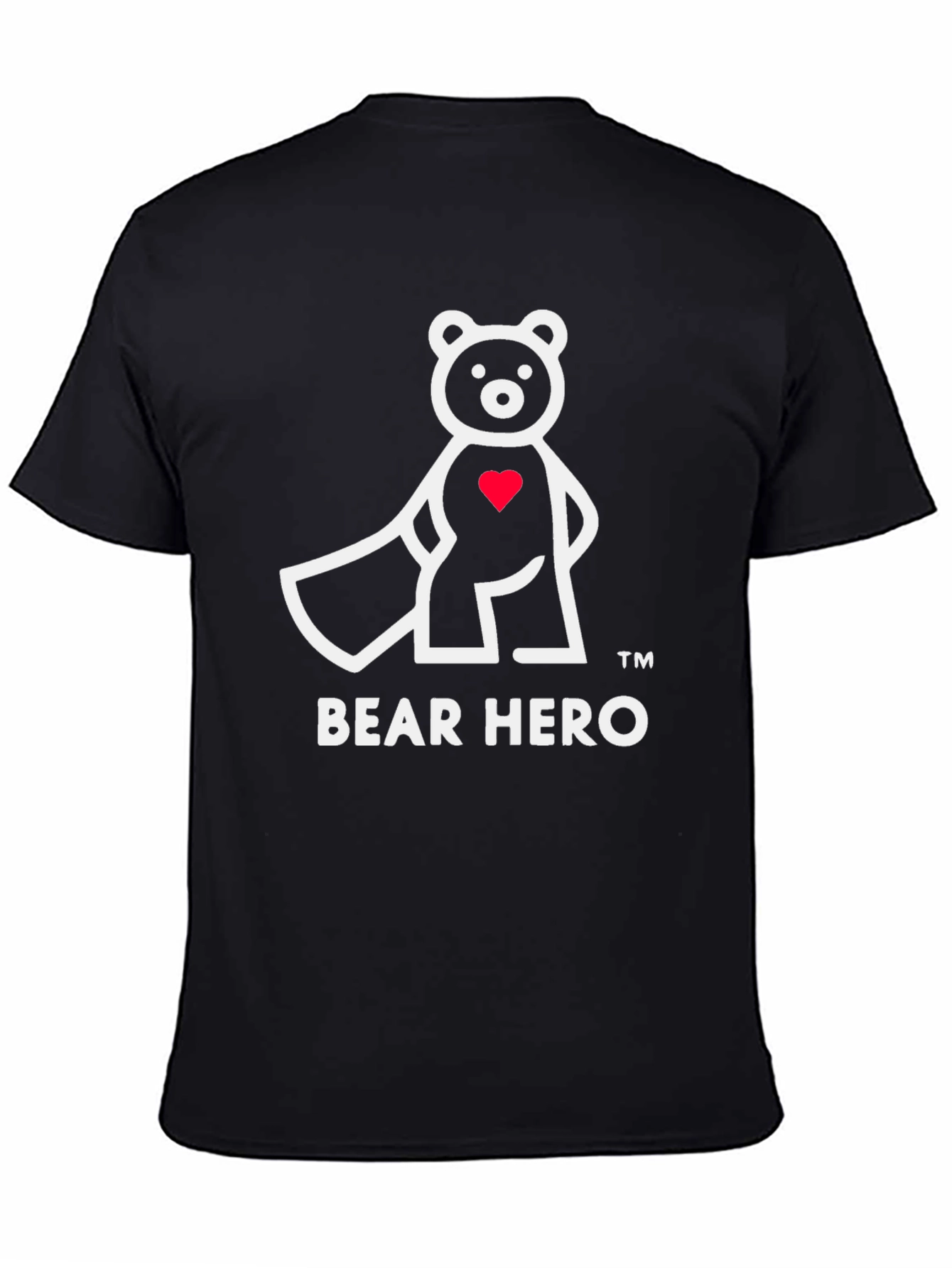 Bear Hero Graphic T-Shirt - Black Cotton Blend