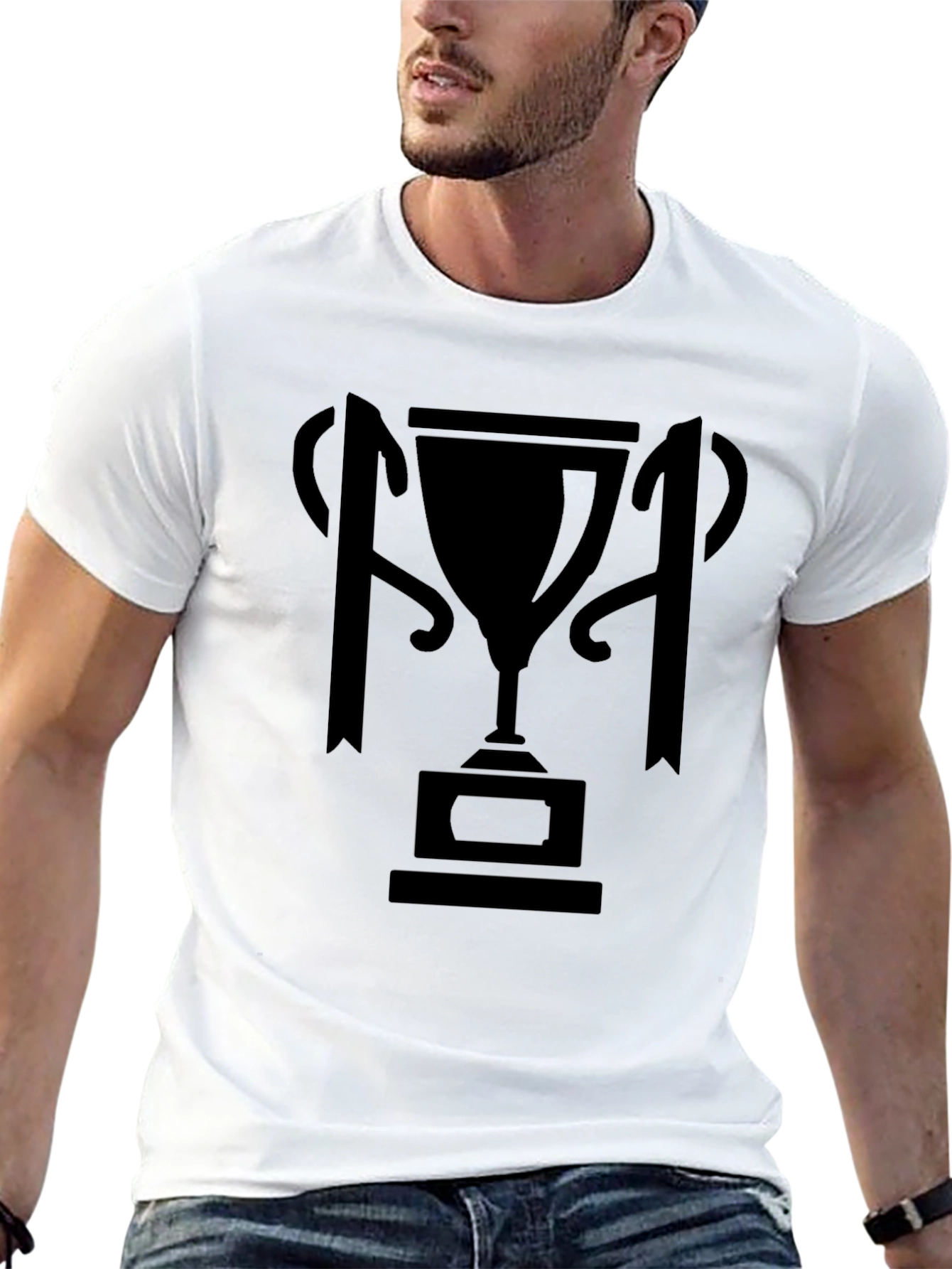 Trophy Graphic Tee - Mens Premium Black T-Shirt