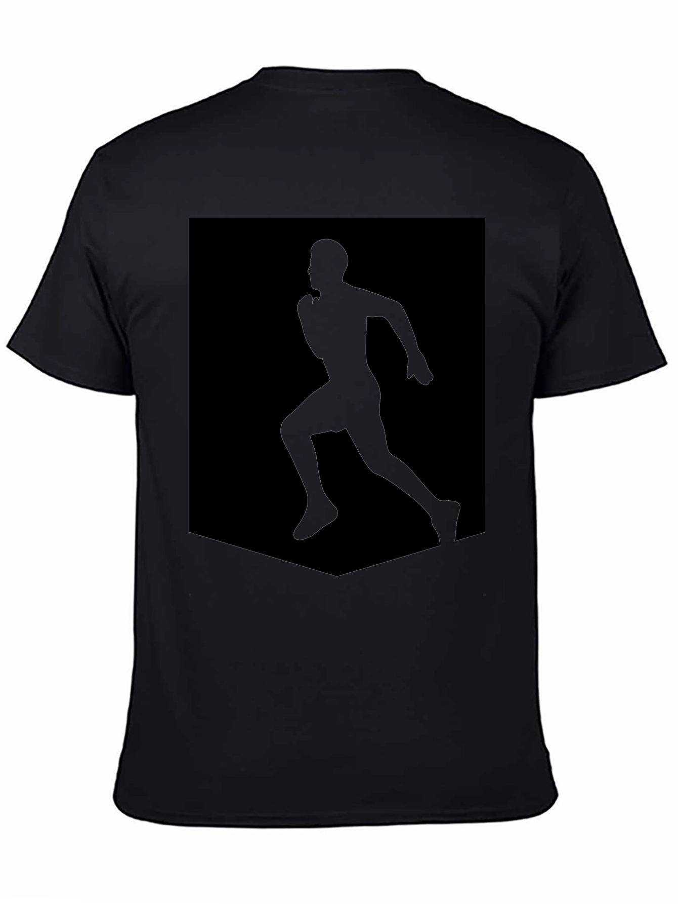 Mens Black Runner Silhouette Graphic T-Shirt