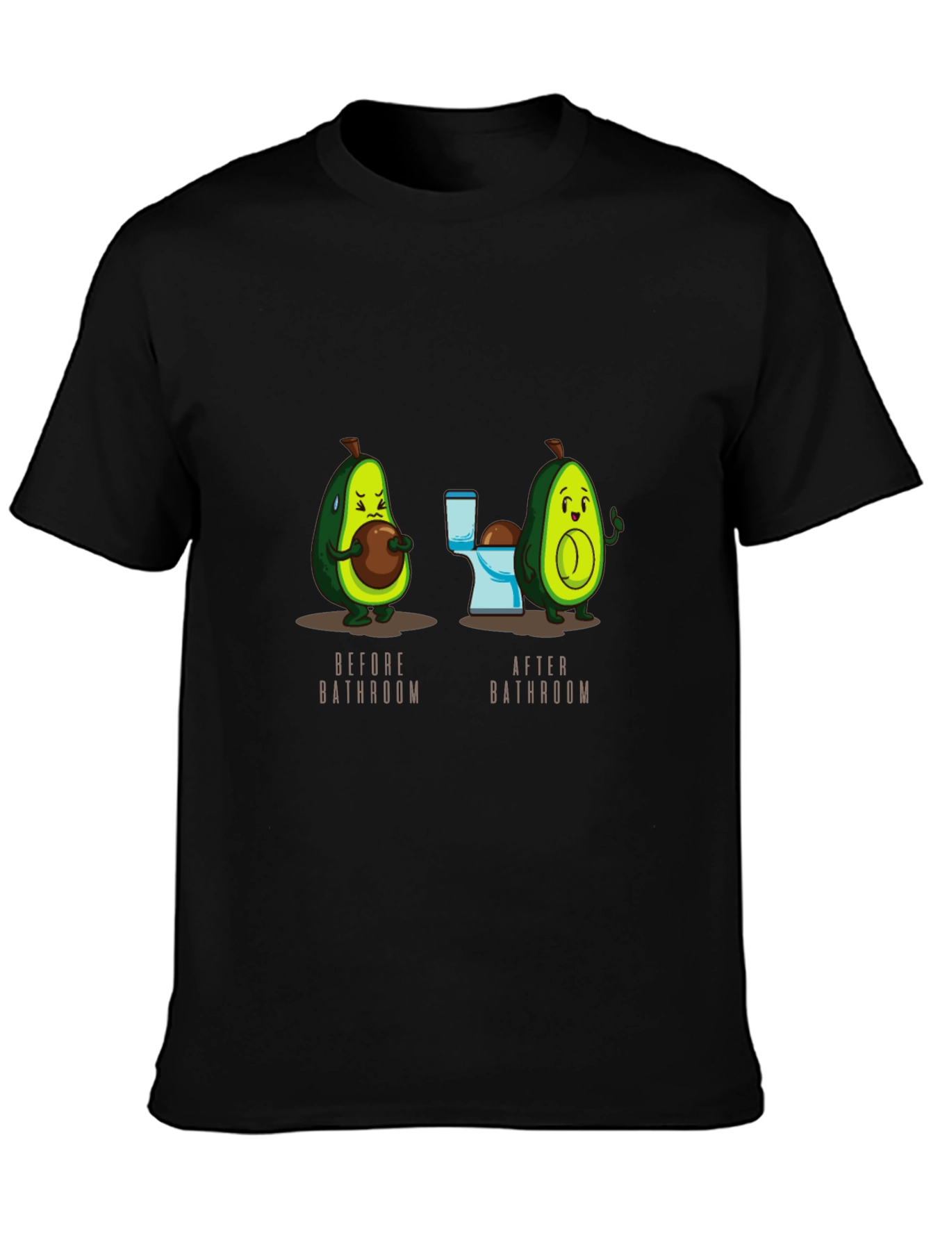 Avocado Bathroom Humor Black T-Shirt