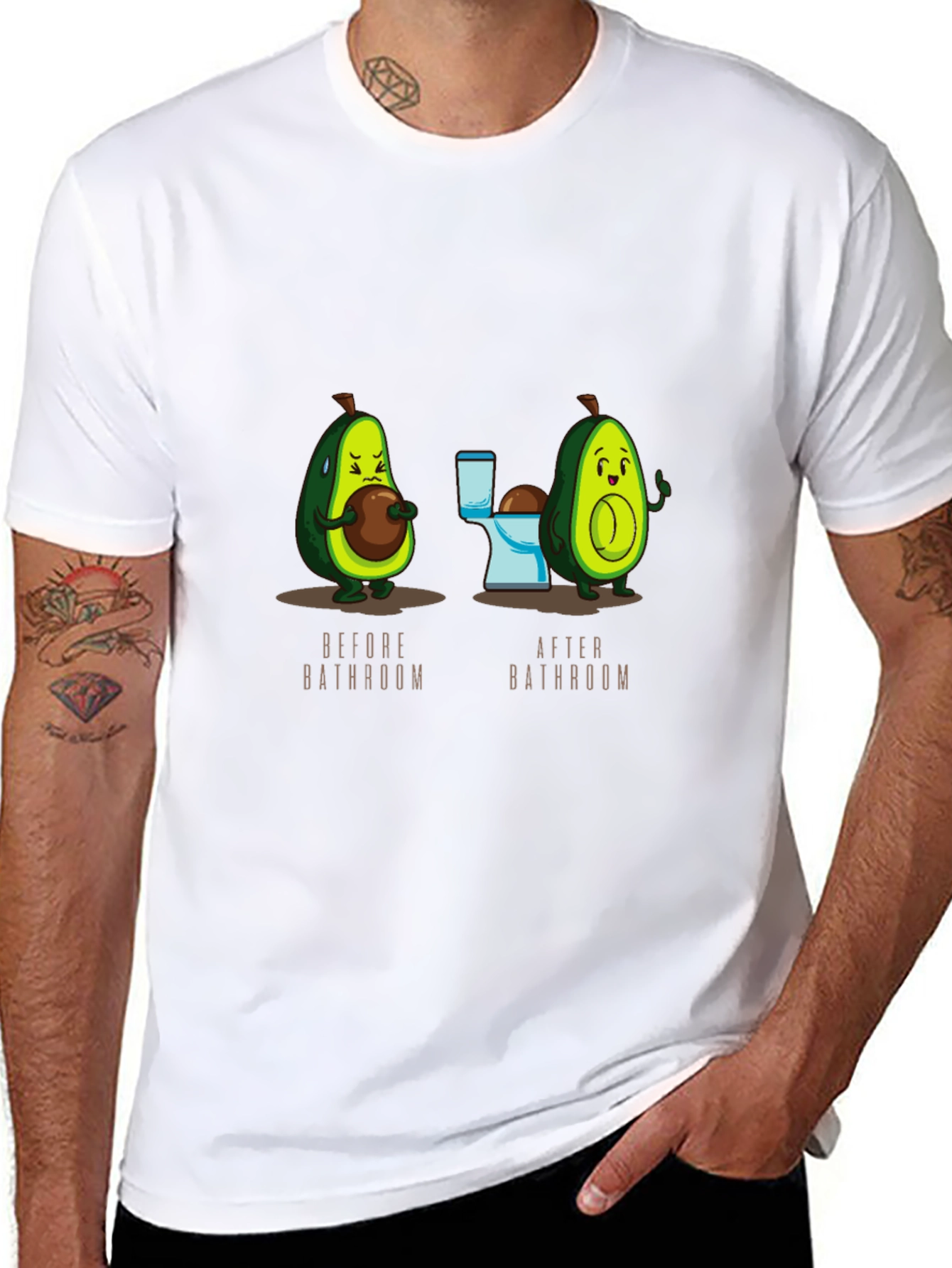 Avocado Bathroom Humor Black T-Shirt