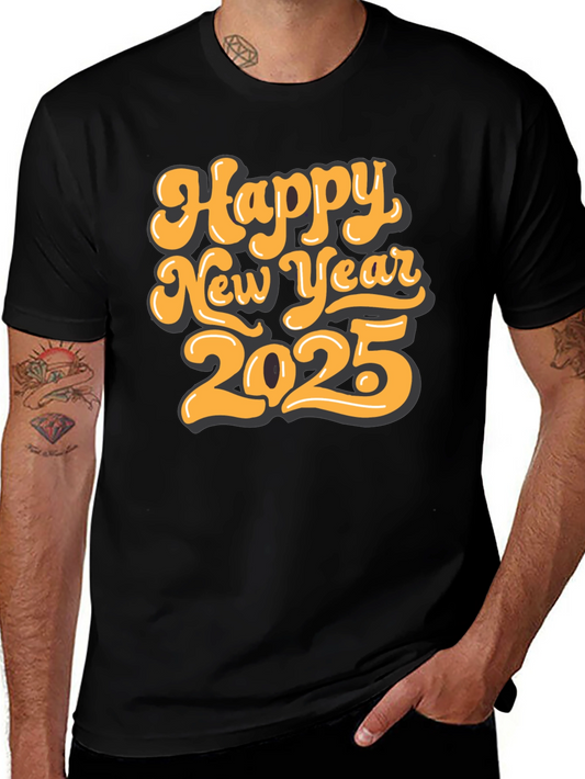 Happy New Year 2025 Black T-Shirt
