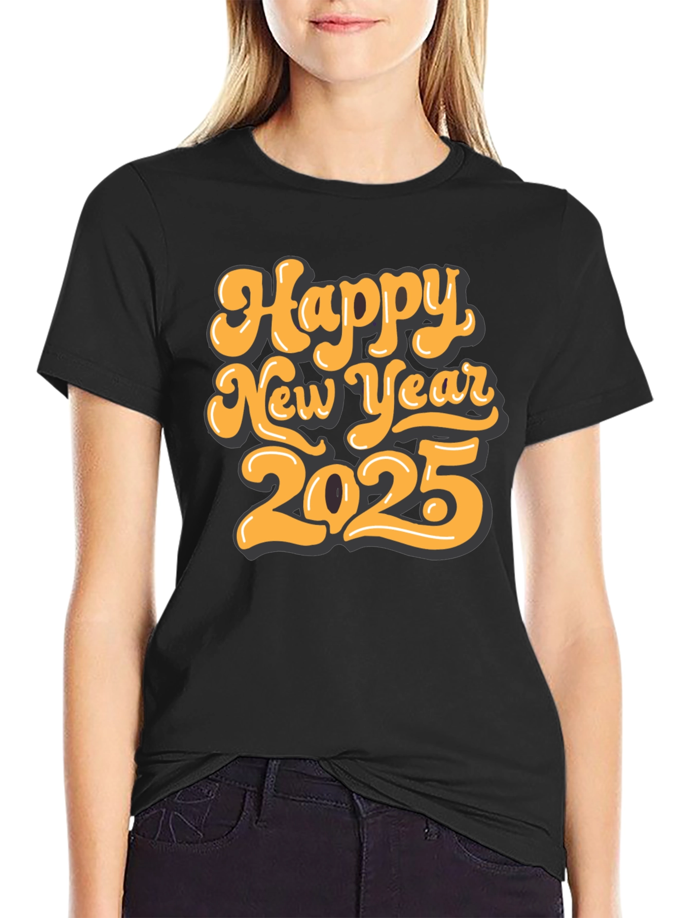 Happy New Year 2025 Black T-Shirt