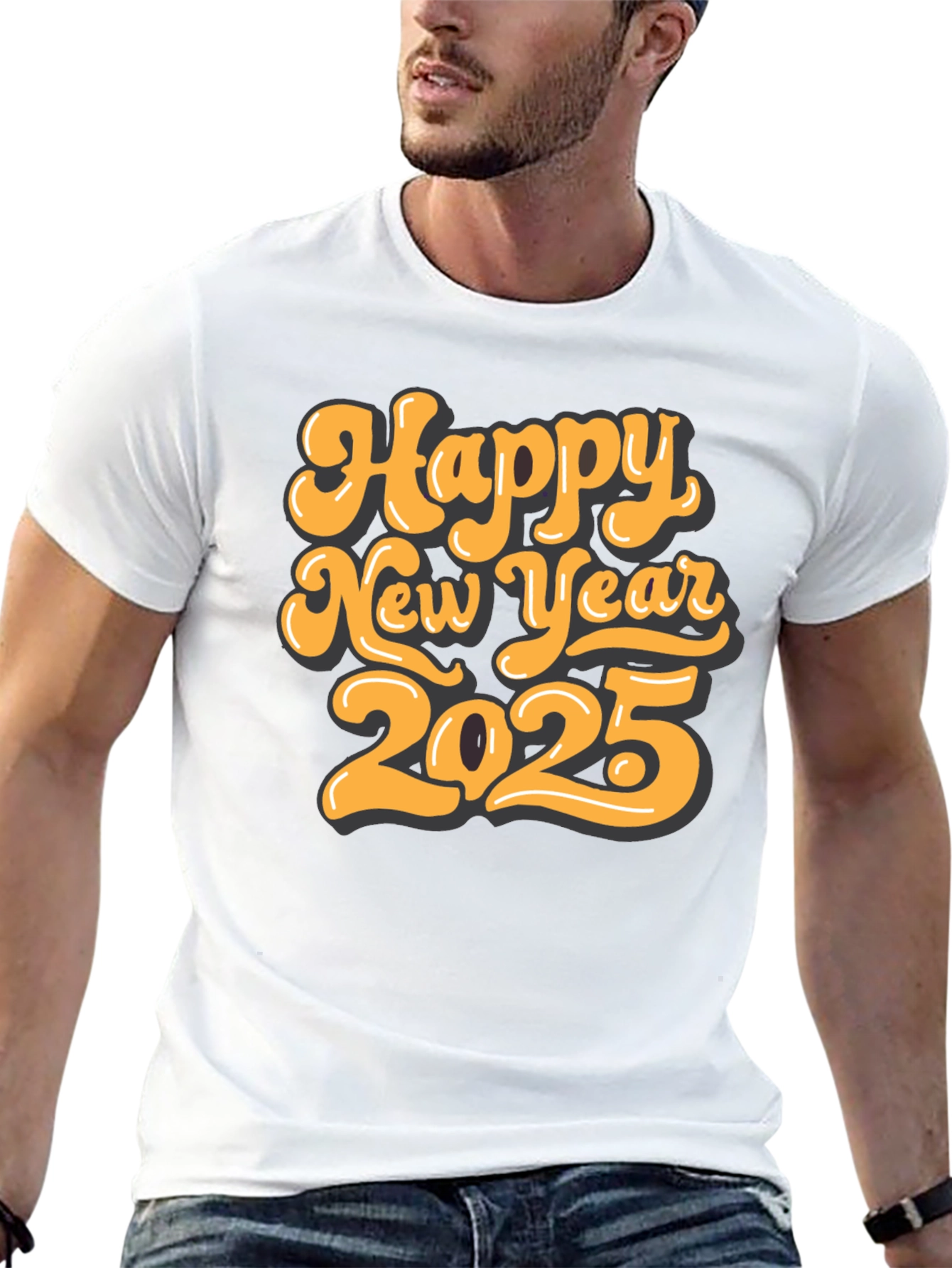 Happy New Year 2025 Black T-Shirt