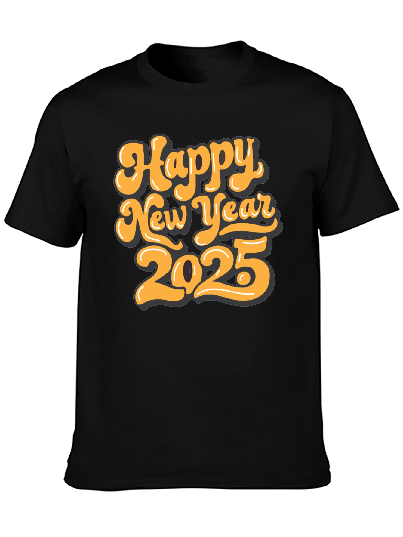 Happy New Year 2025 Black T-Shirt