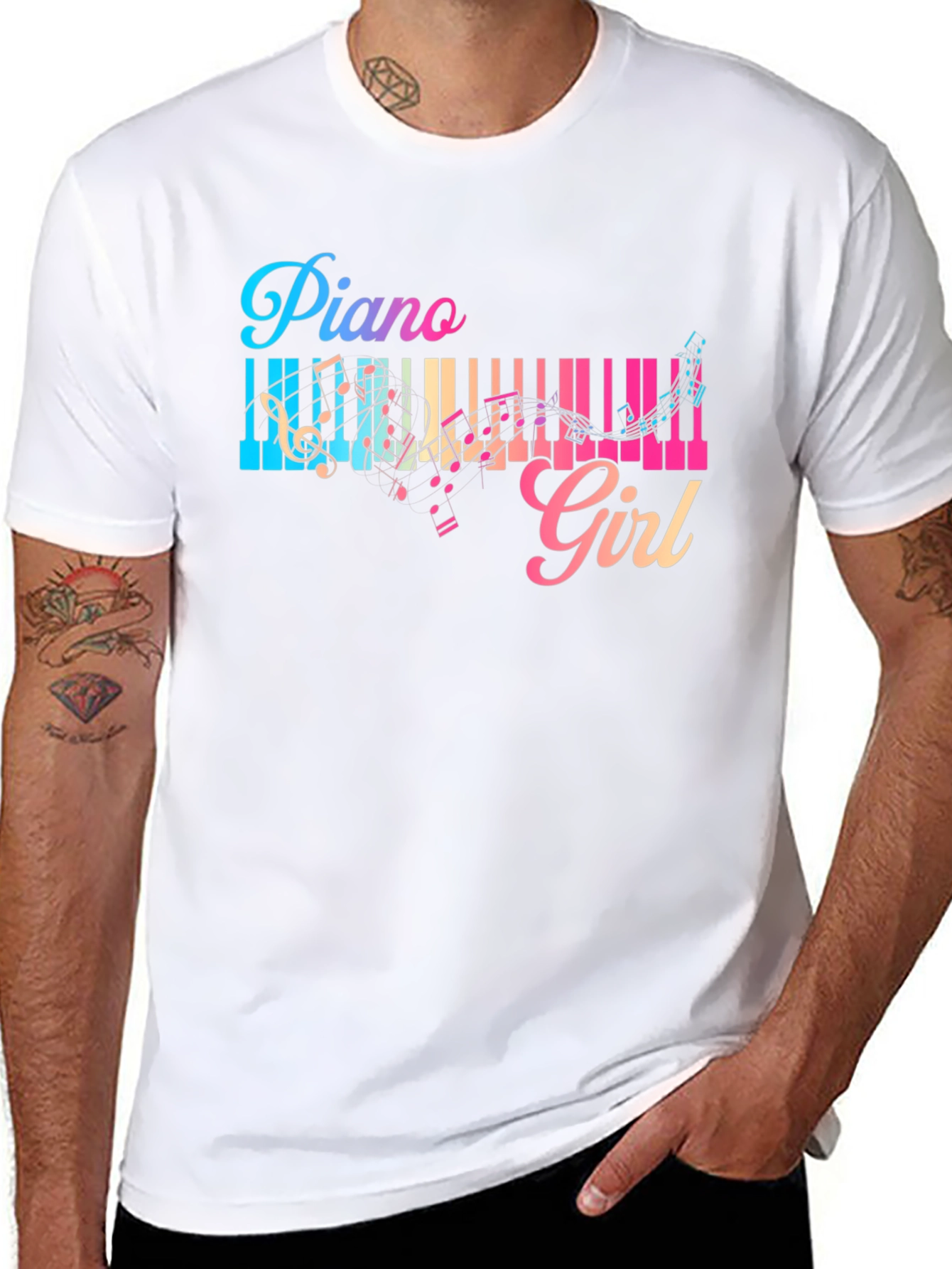 Piano Girl T-Shirt - Music Lover Tee