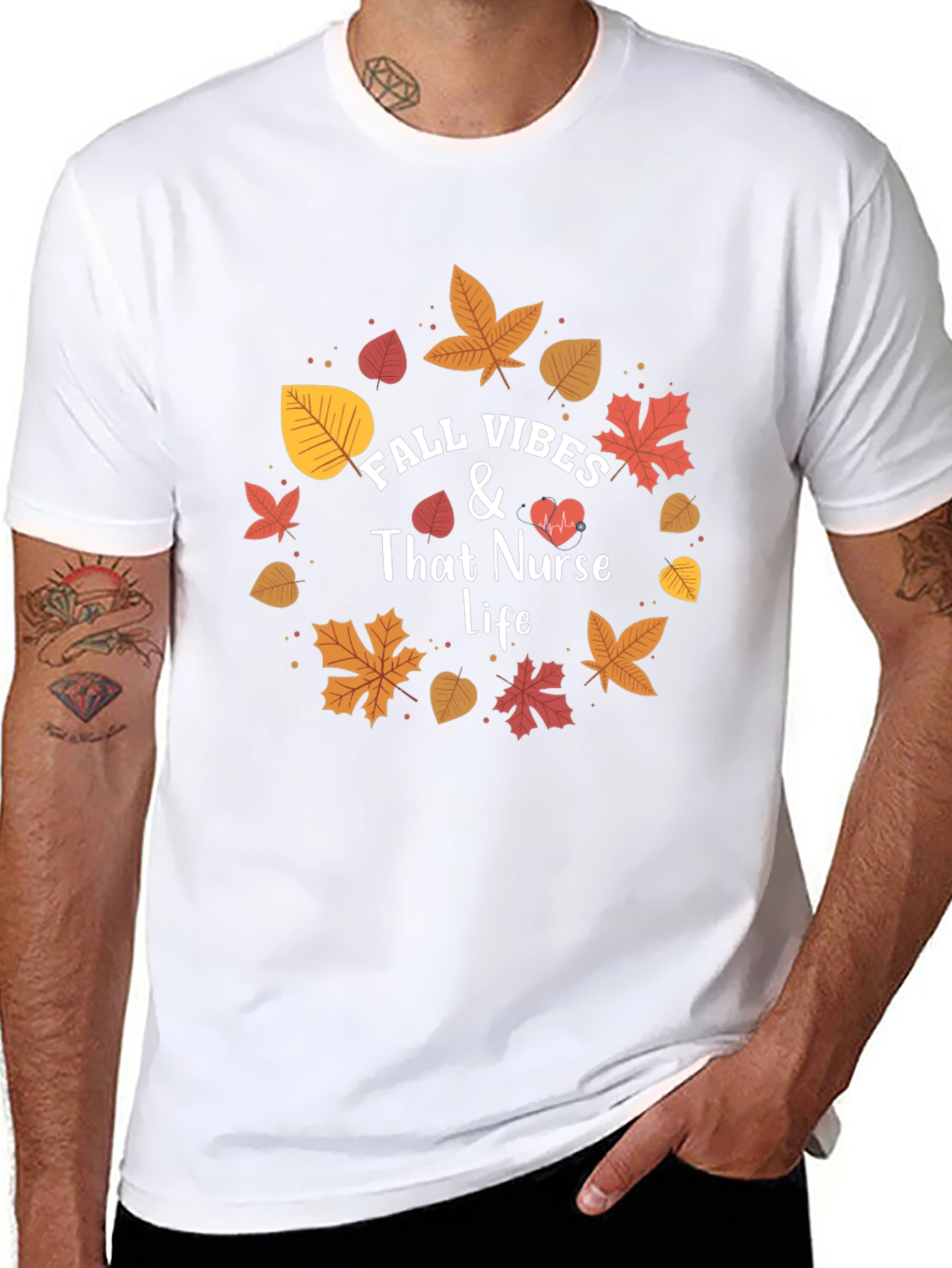 Fall Vibes Nurse Life T-Shirt - Autumn Design