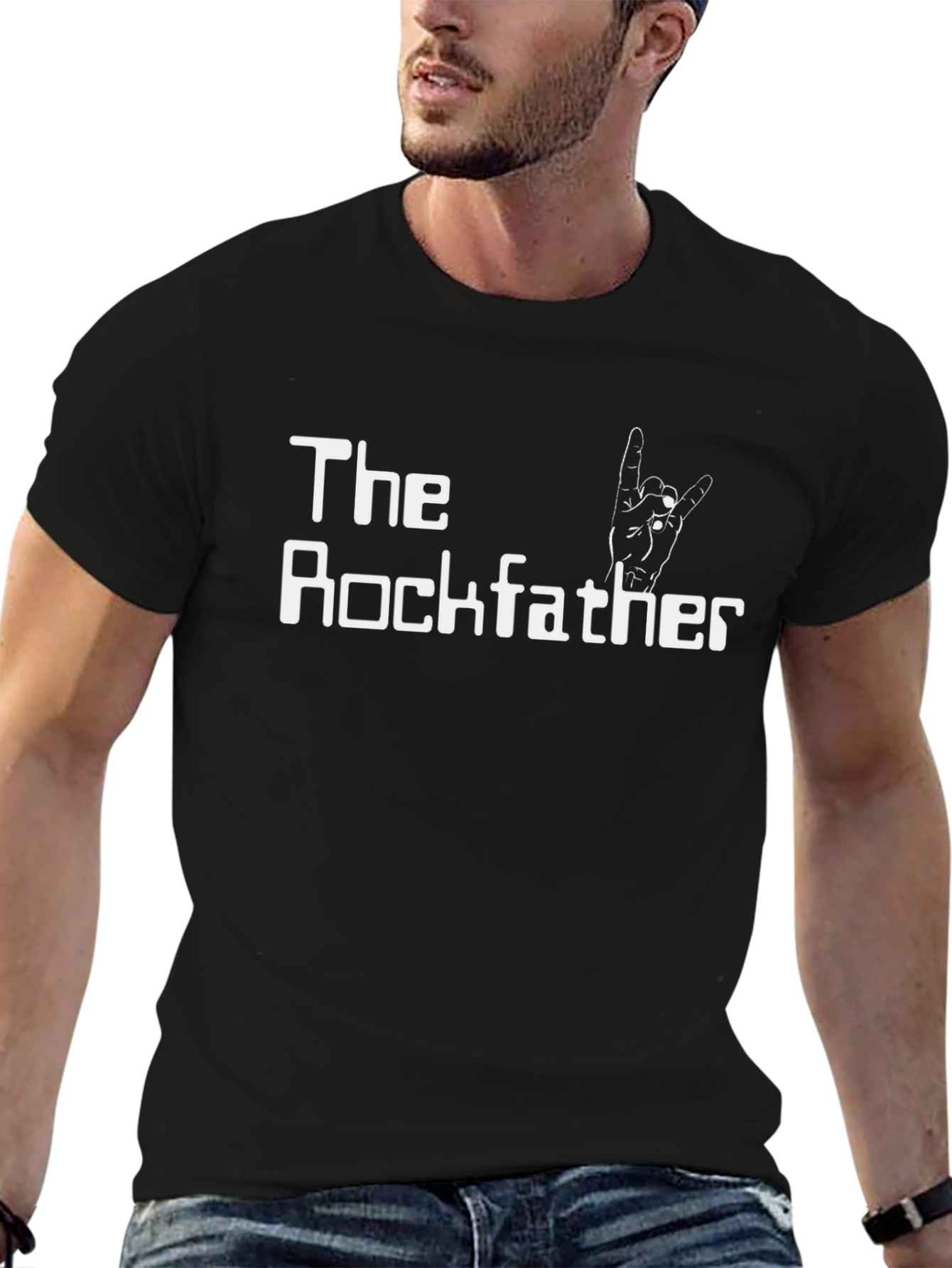 The Rockfather Tee - Classic Black Graphic T-Shirt