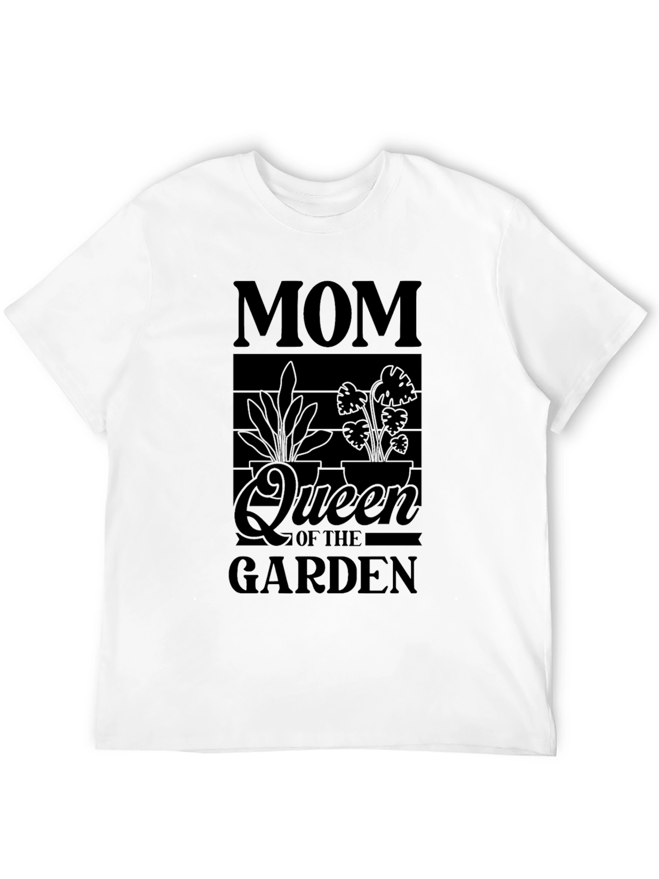 Mom Queen of the Garden Black Graphic T-Shirt