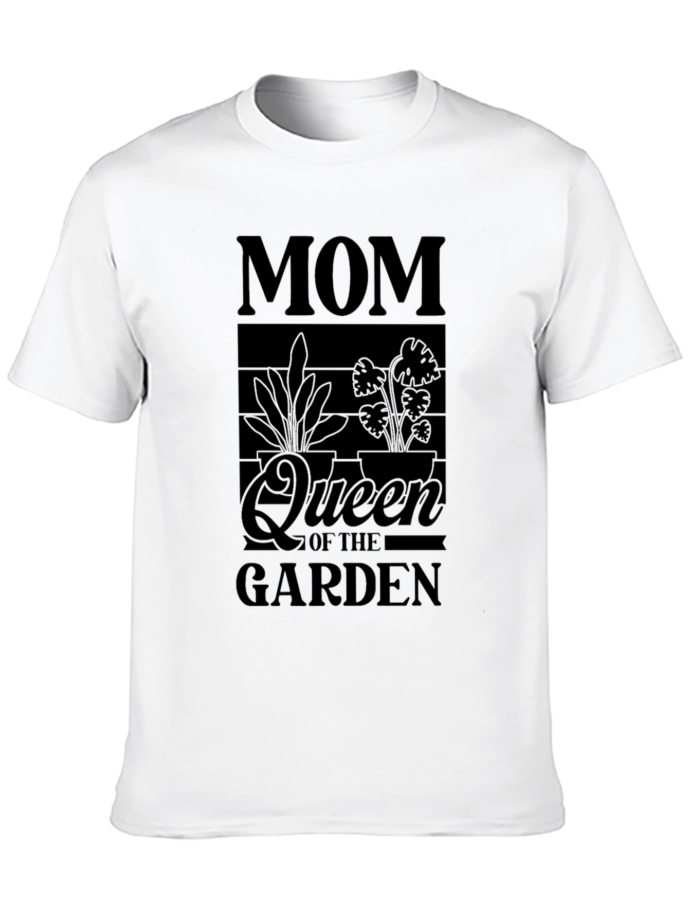 Mom Queen of the Garden Black Graphic T-Shirt