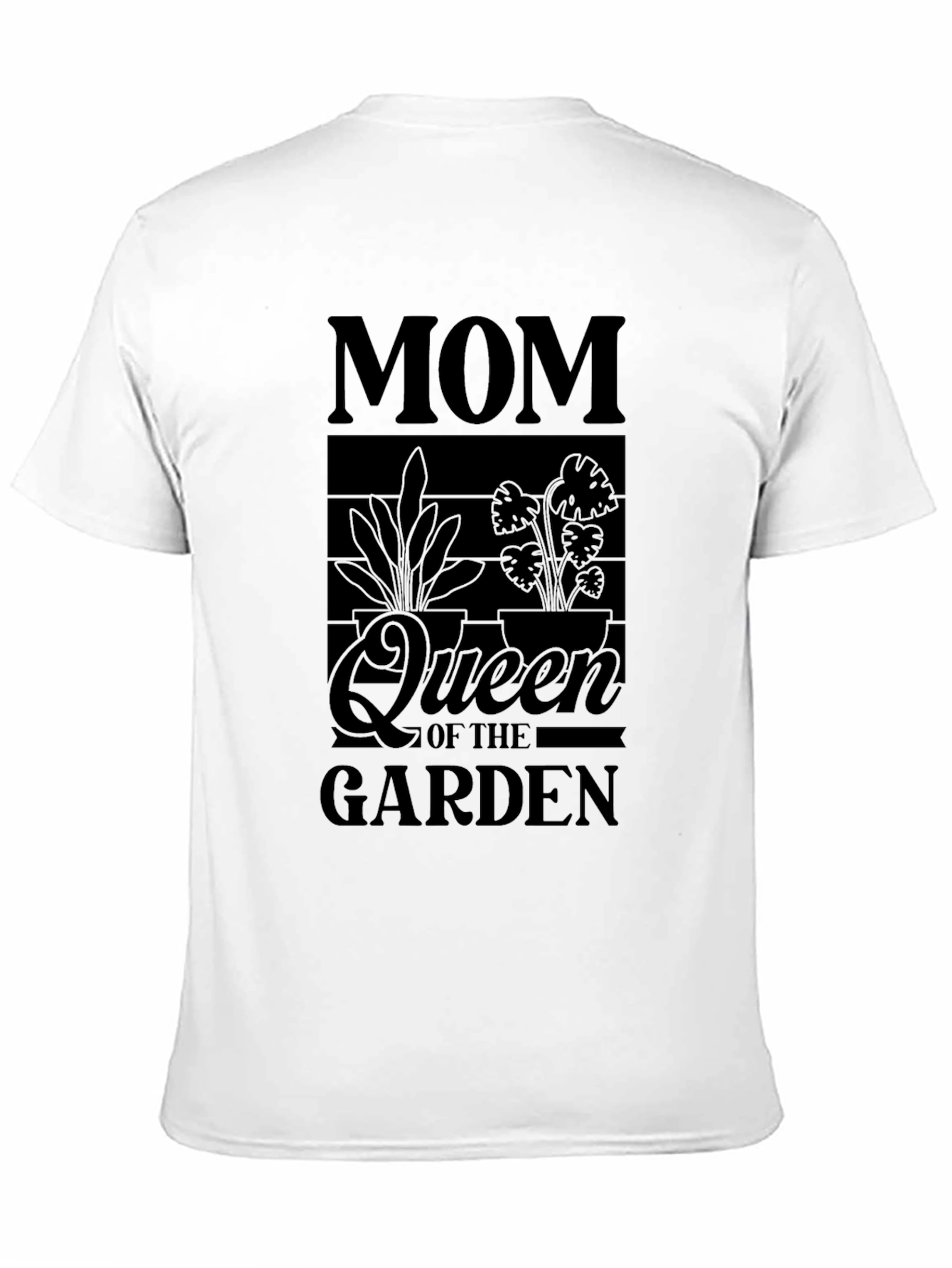Mom Queen of the Garden Black Graphic T-Shirt